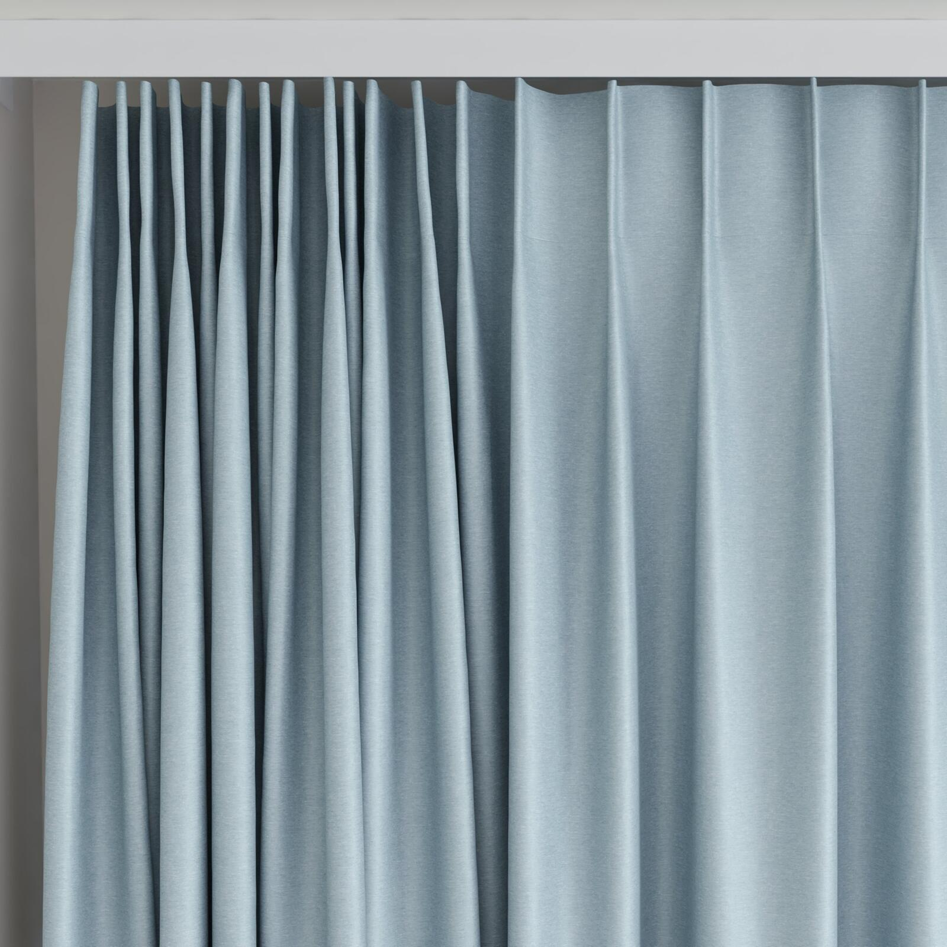 Top view of Stellar Blackout Surf, on curtain rail