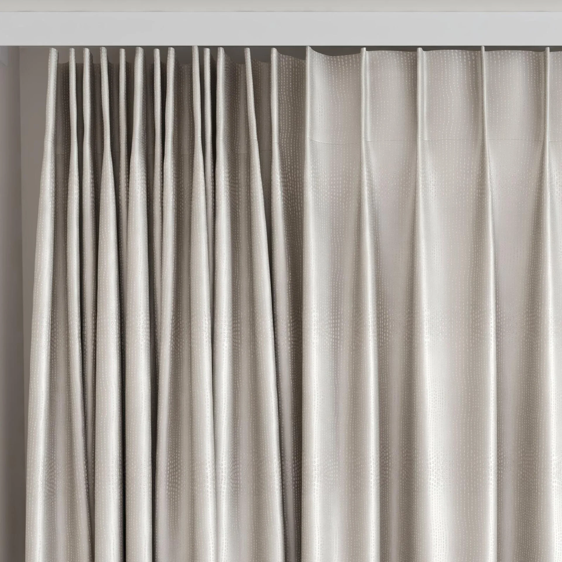 Top view of Glint Pelican, on curtain rail