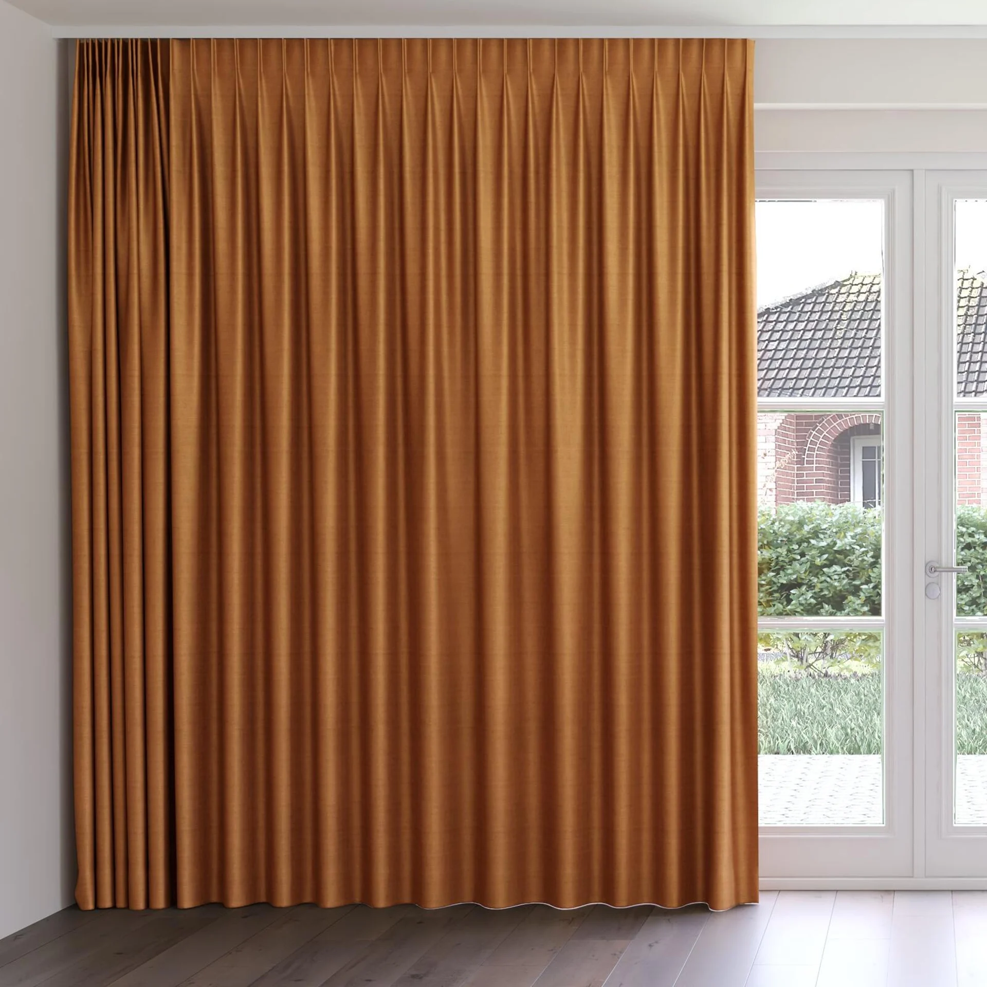 Front view of Zircon Terra, on curtain rail