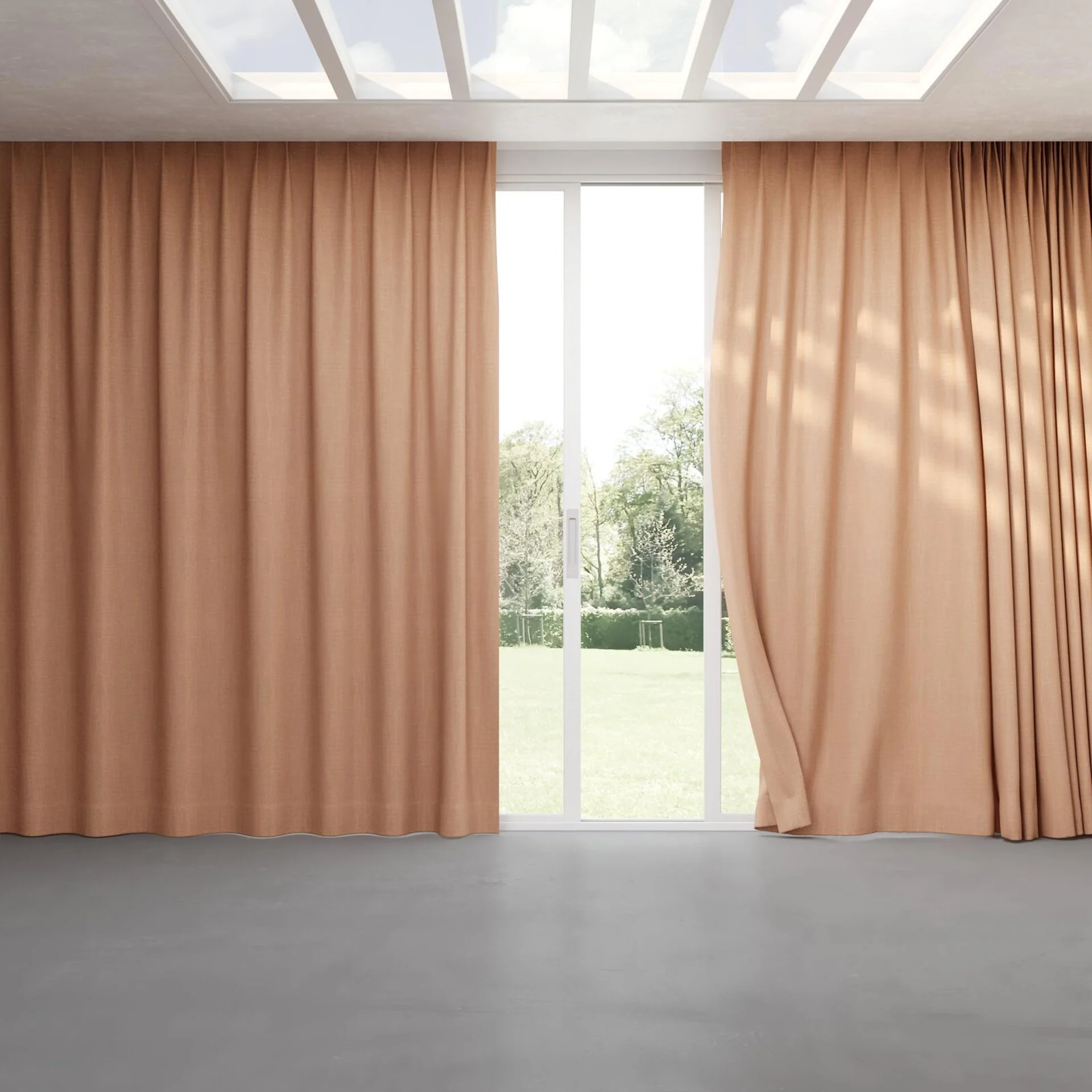 Full view of Chatham Sunset, pinch pleat