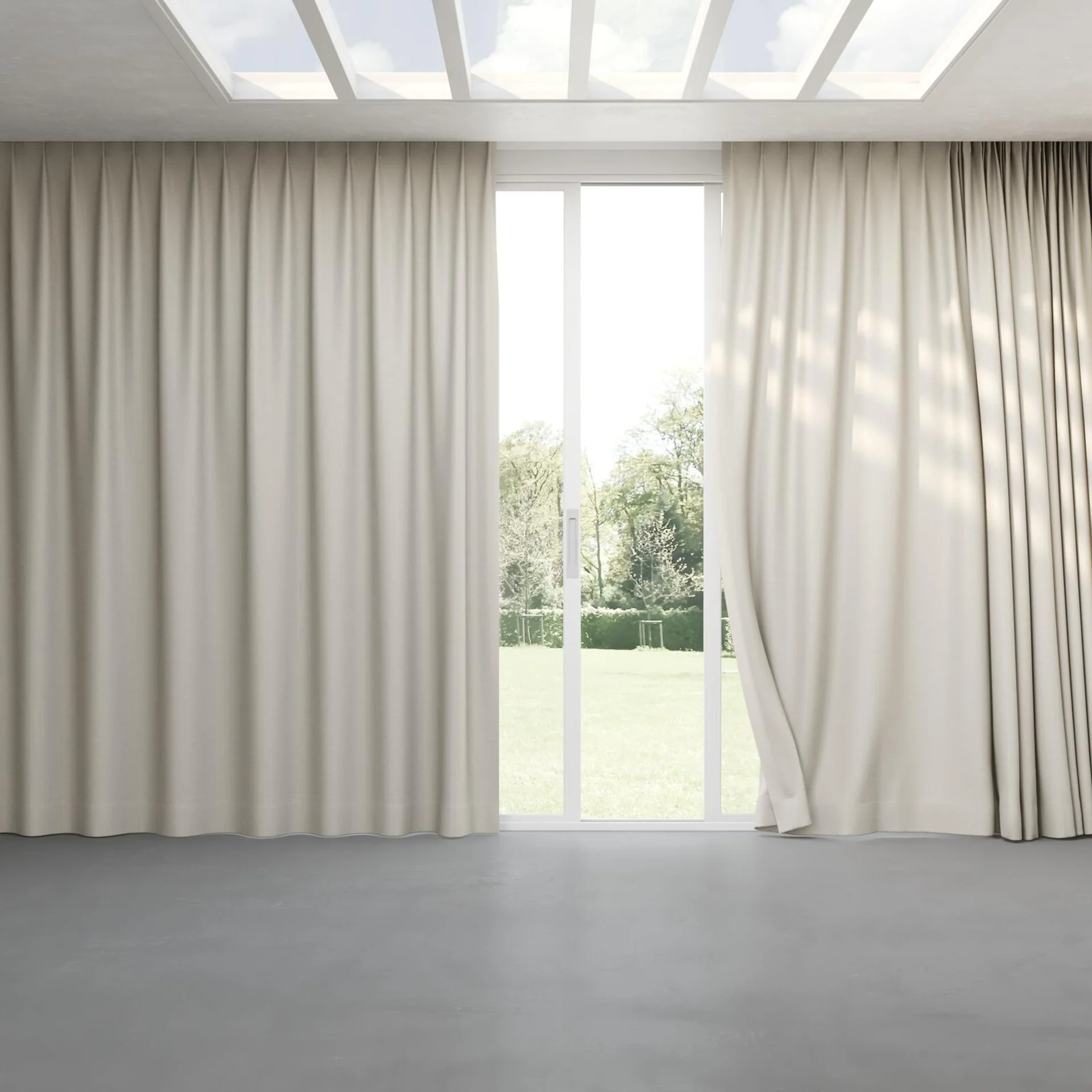 Full view of Trailblazer Cement, pinch pleat