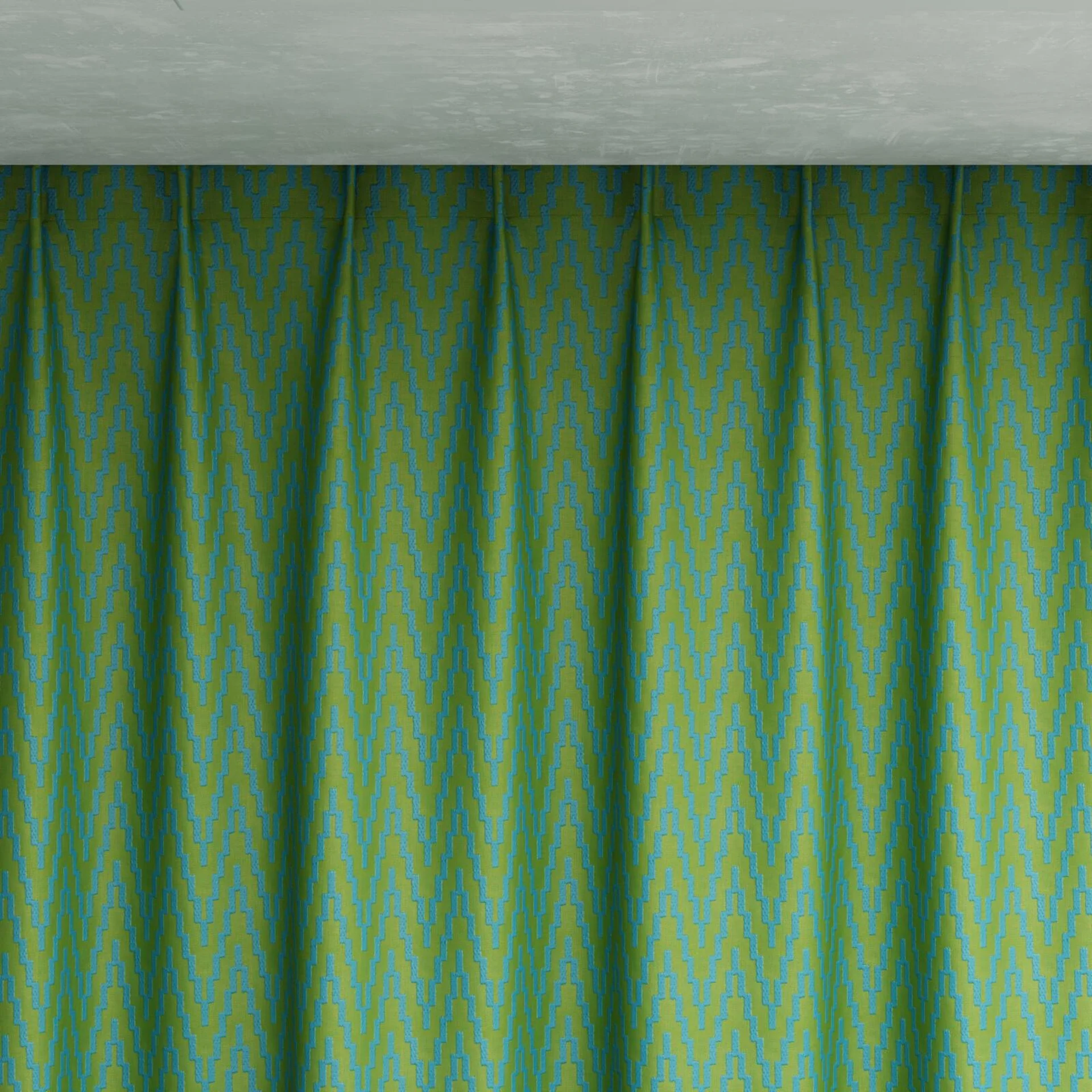 Top view of Running Iguana, pinch pleat