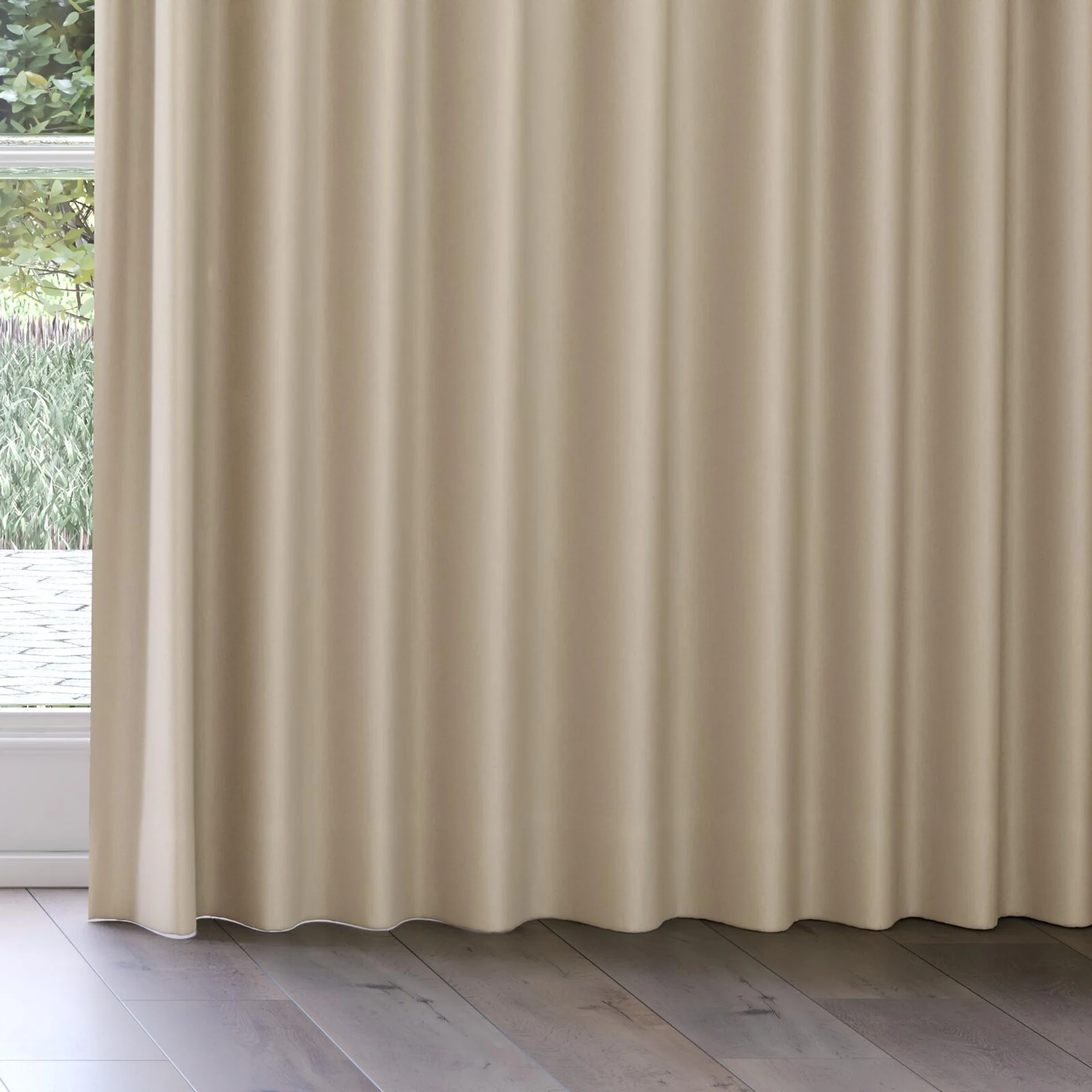 Bottom view of Woolskin Cement, on curtain rail
