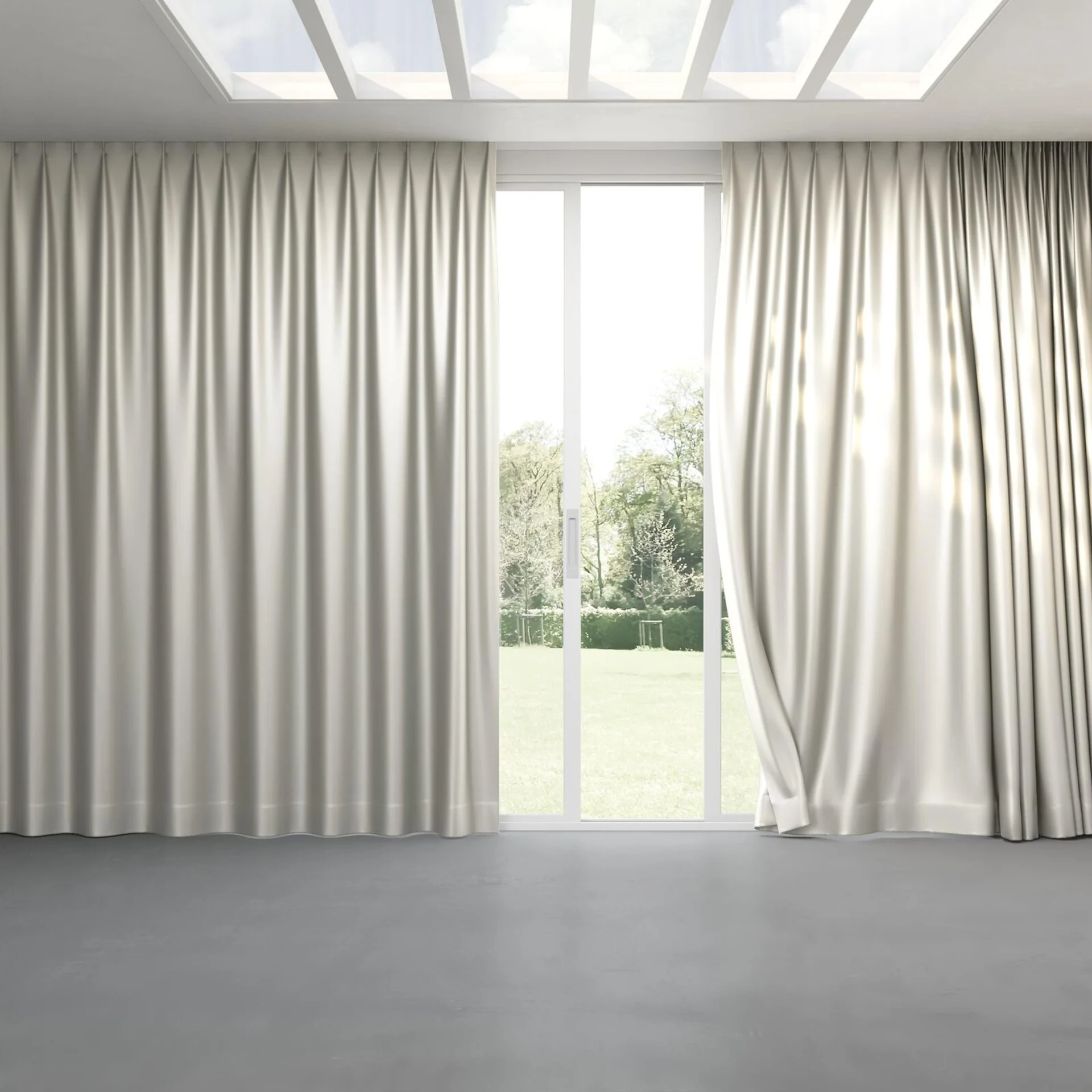 Full view of North Face Ivory, pinch pleat