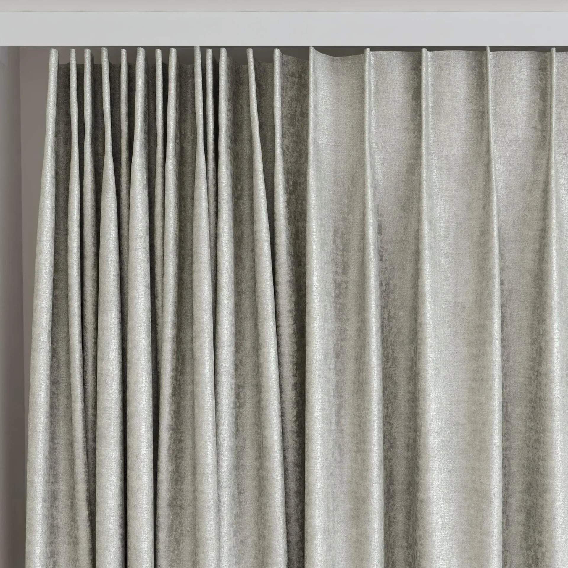 Top view of Hug Jade, on curtain rail