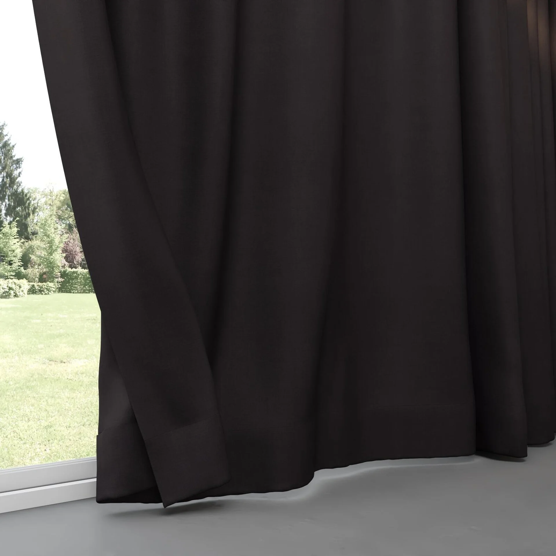 Bottom view of Loci Dim Out Onyx, pinch pleat