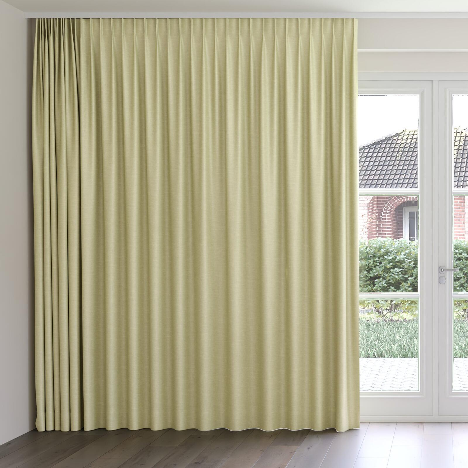 Front view of Tonto Tea, on curtain rail