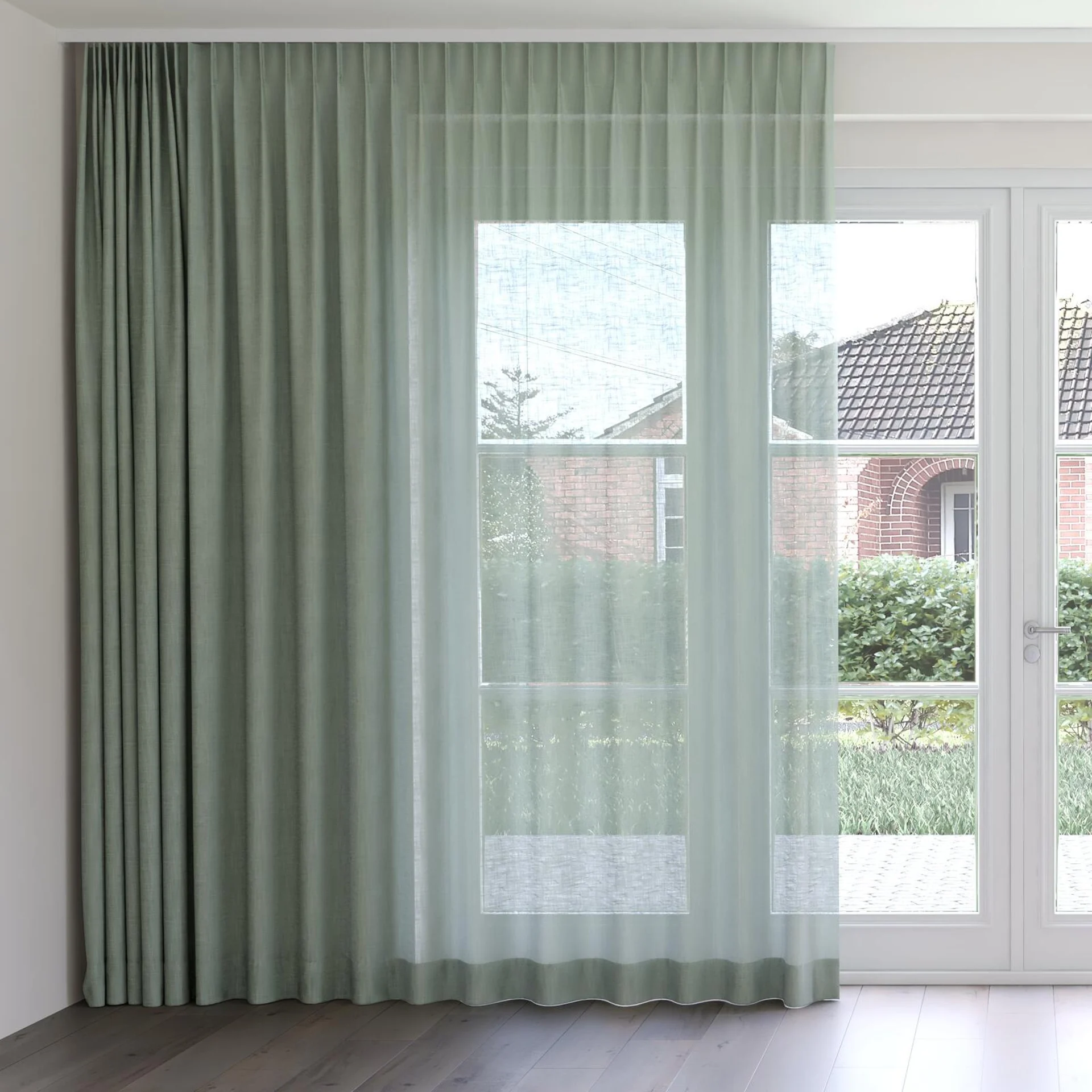 Front view of Release Camouflage, on curtain rail