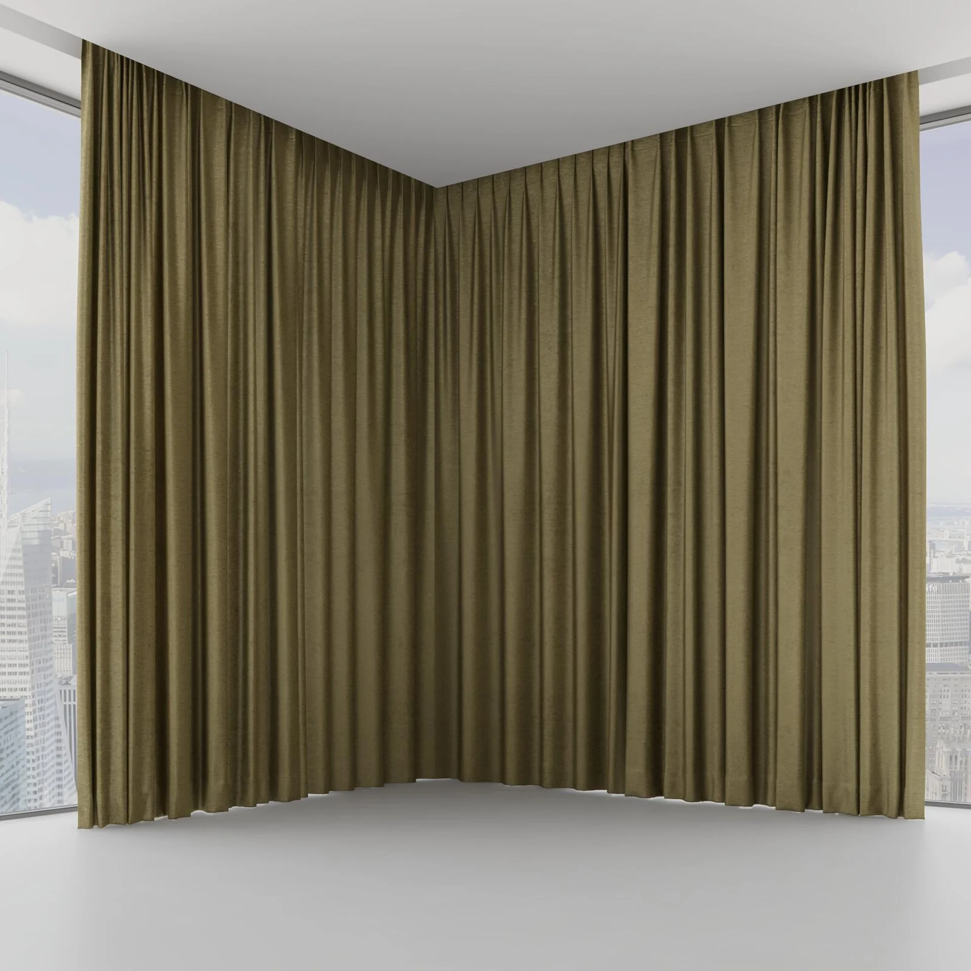 Front view of Lambada Khaki, on hidden rail