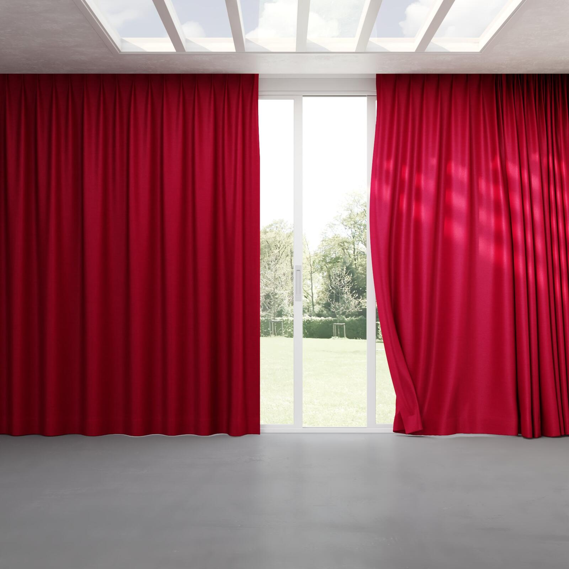 Full view of Drama Magenta, pinch pleat