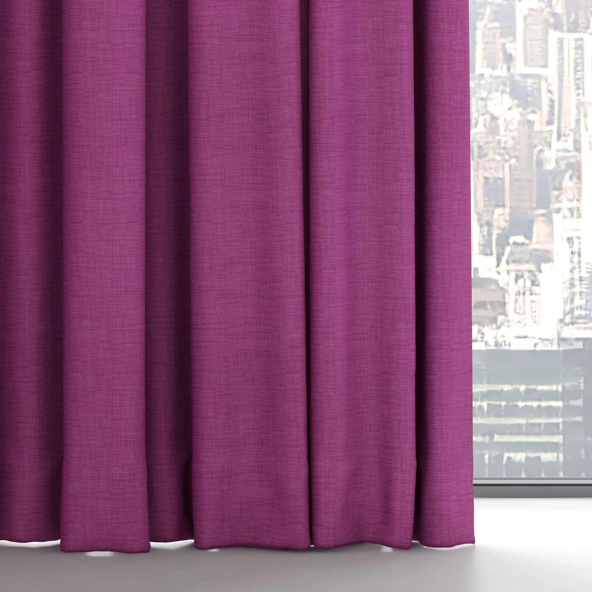 Bottom view of Loci Dim Out Fuchsia, on hidden rail