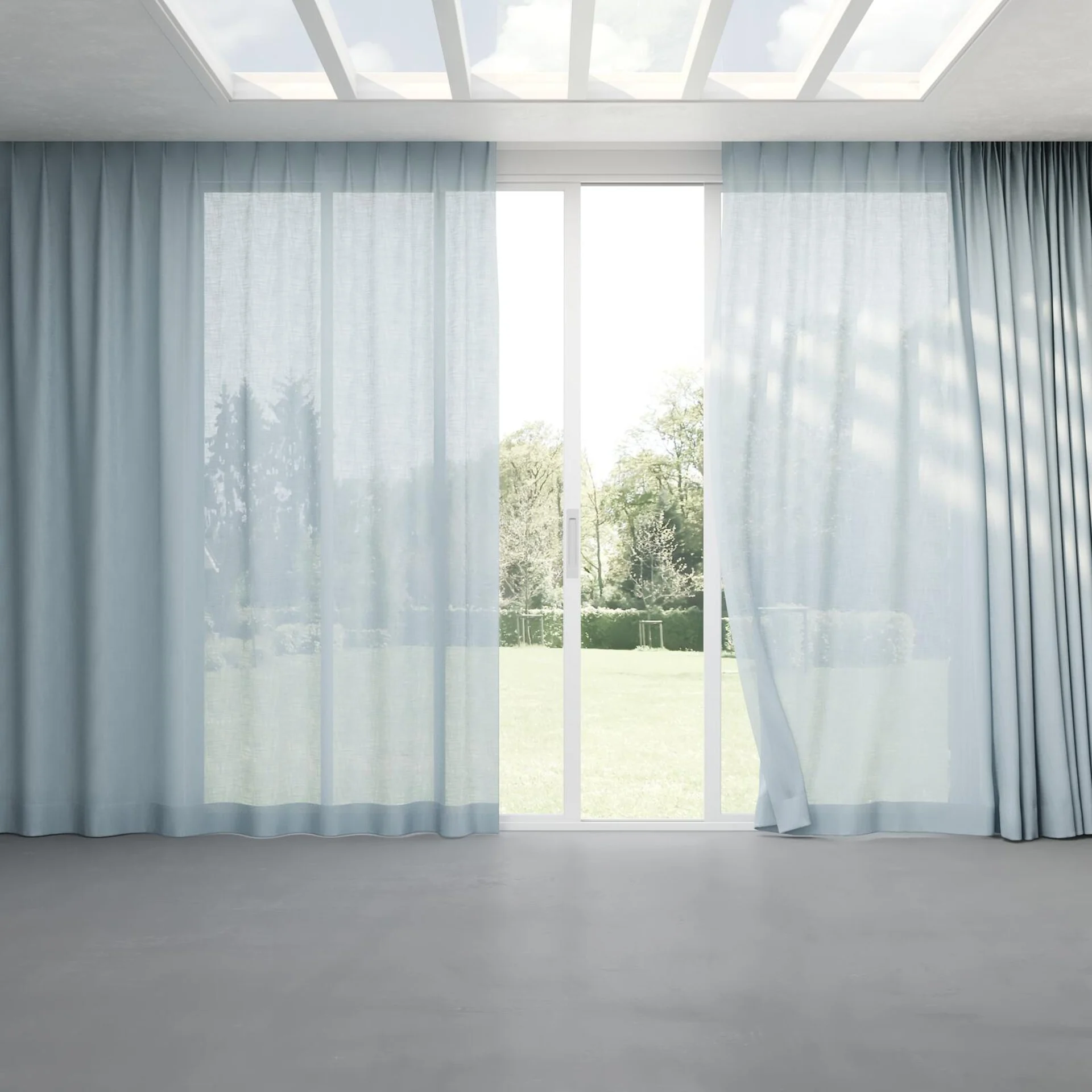 Full view of Release Aqua, pinch pleat