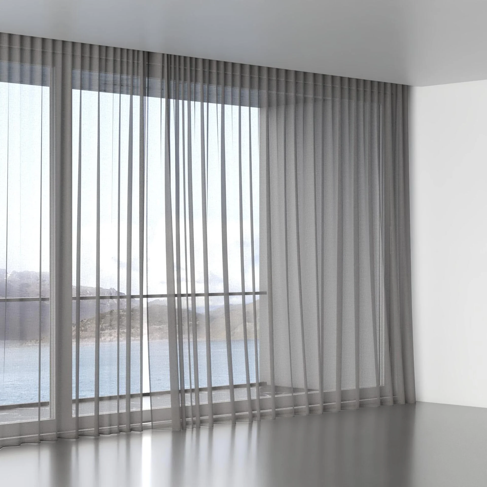 Full view of Cavalier Pewter, wave pleat