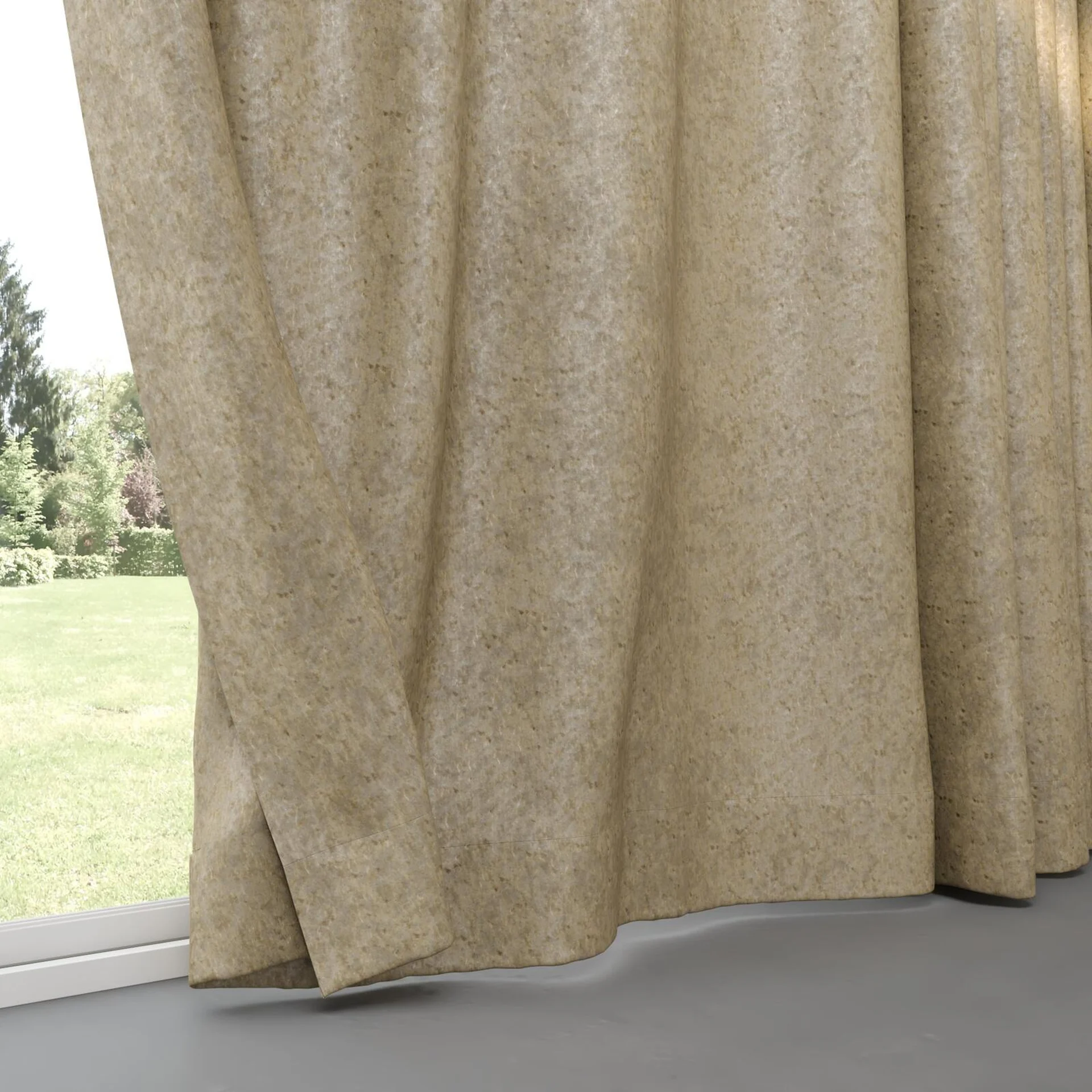 Bottom view of Opera Oyster, pinch pleat