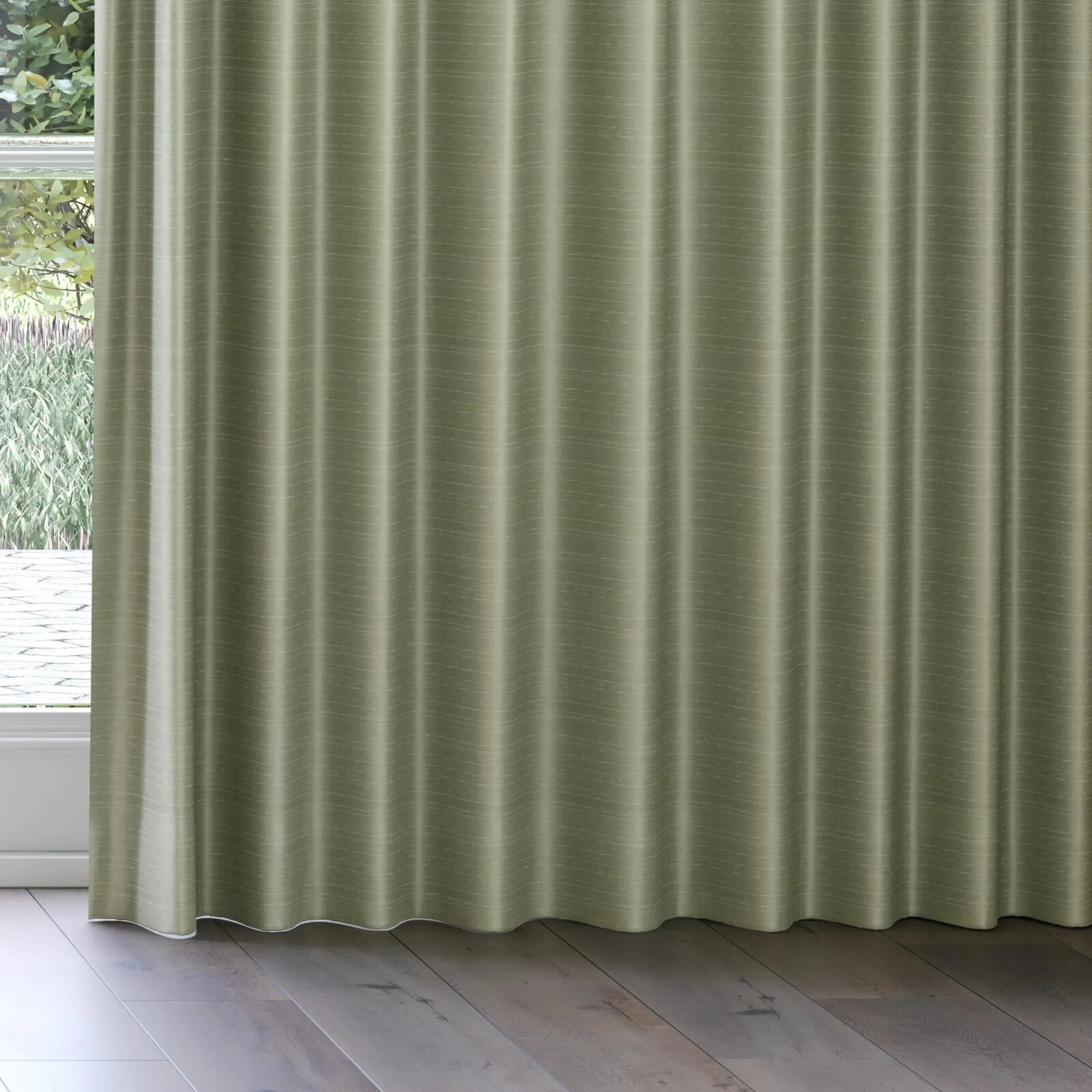 Bottom view of Silky Sage, on curtain rail