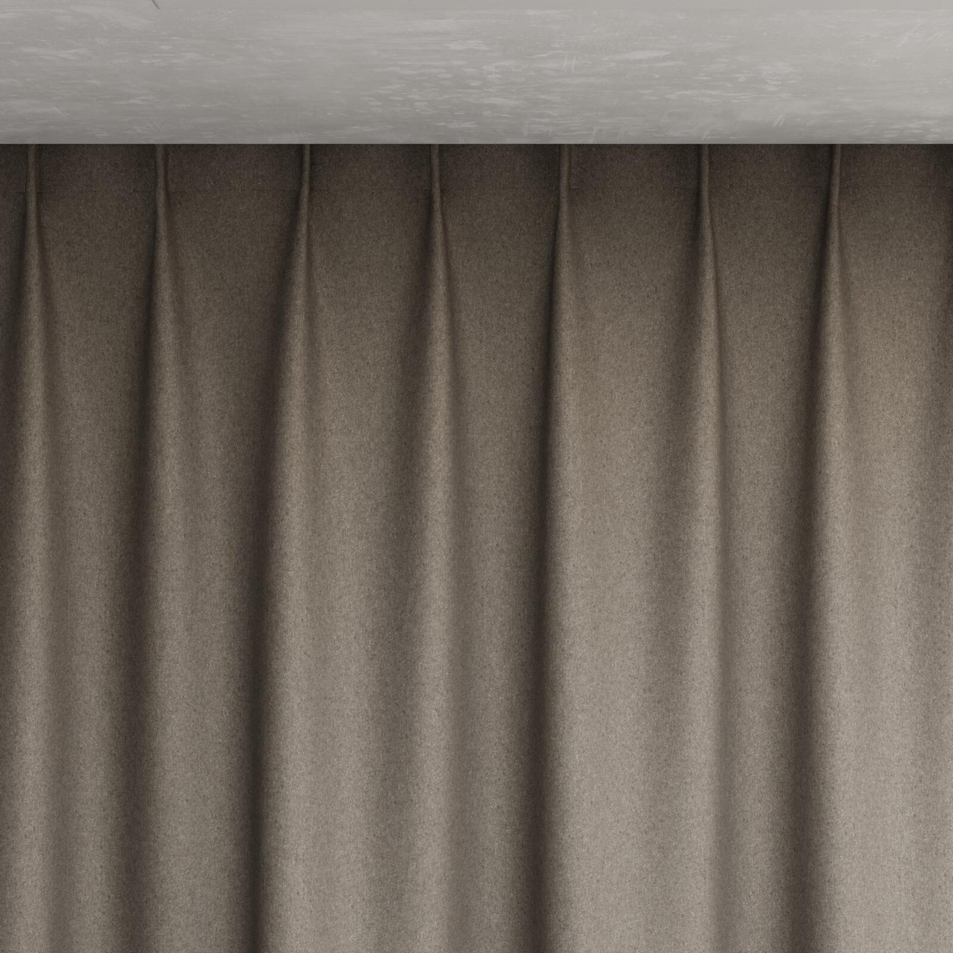 Top view of Woolly/Woolen Zinc, pinch pleat