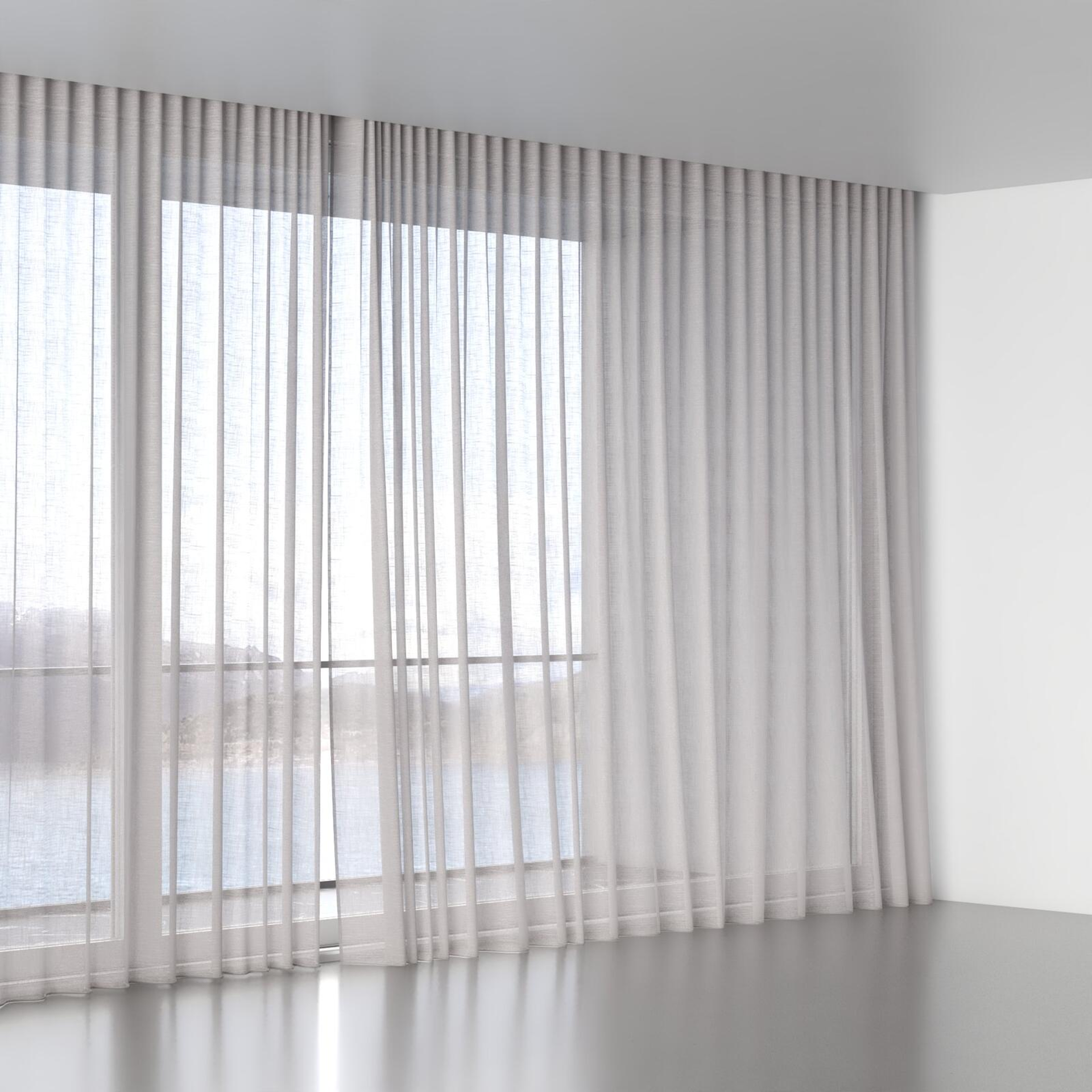 Full view of Angelic Plaza, wave pleat