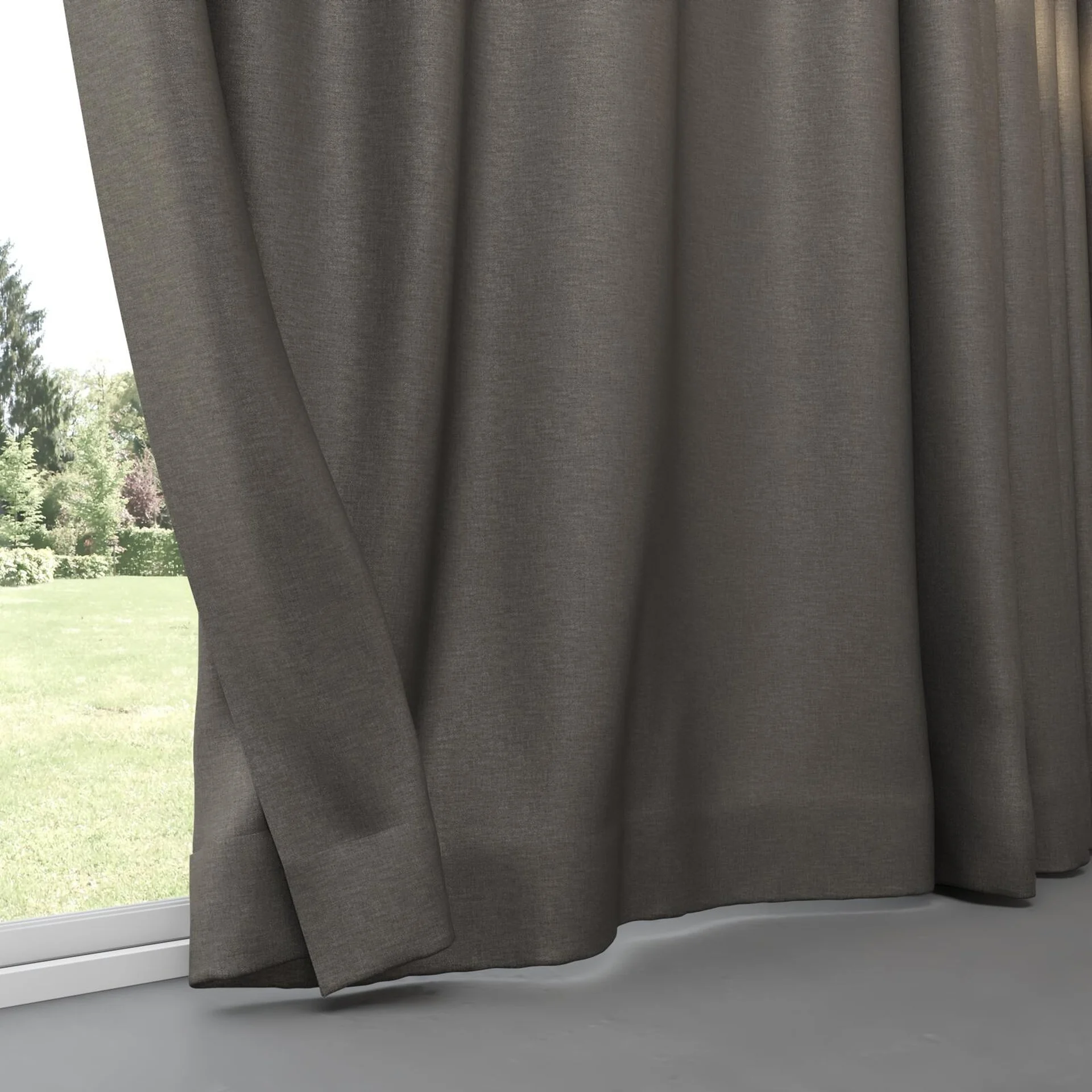 Bottom view of Eclipse FR Blackout Charcoal, pinch pleat