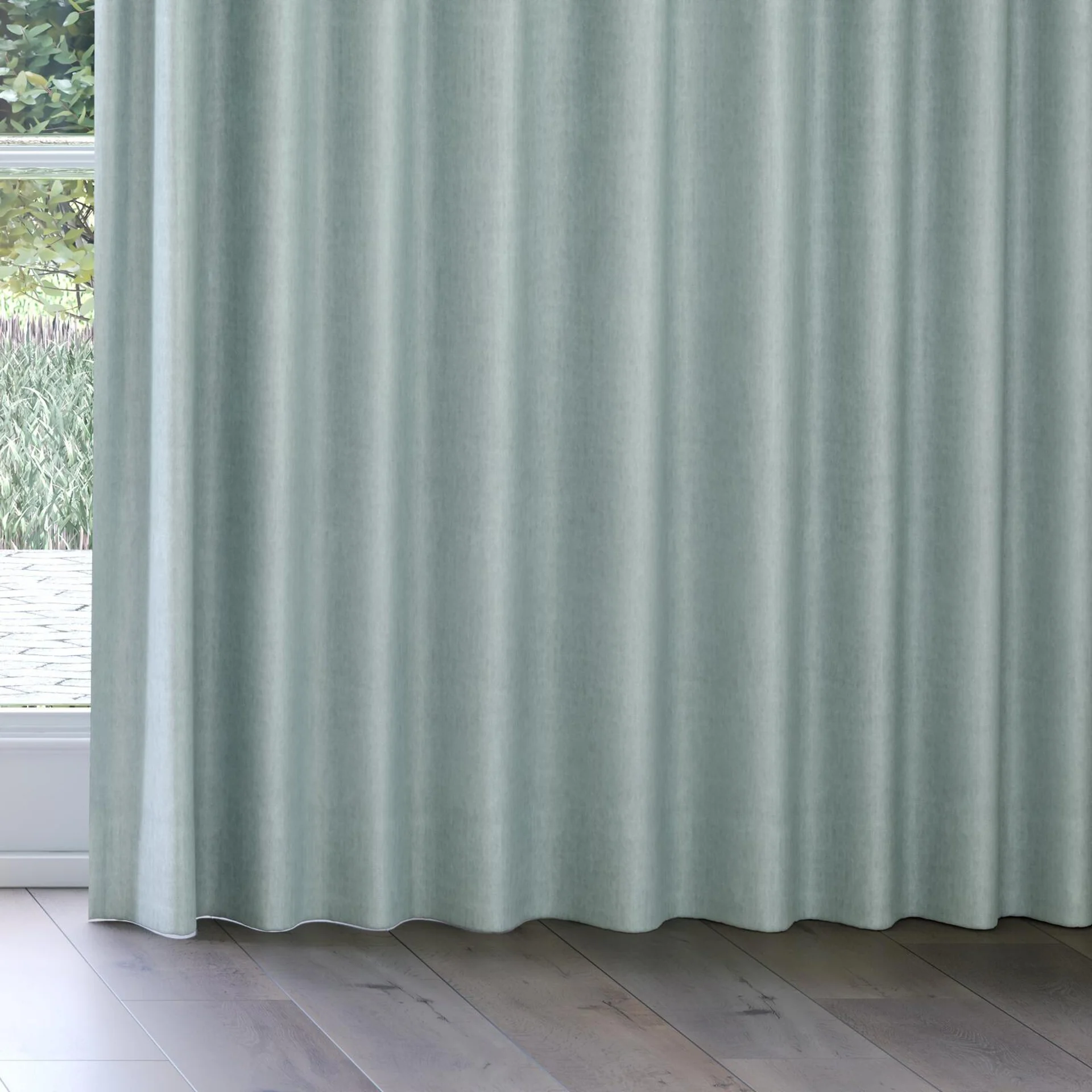 Bottom view of Monterey Cloud, on curtain rail