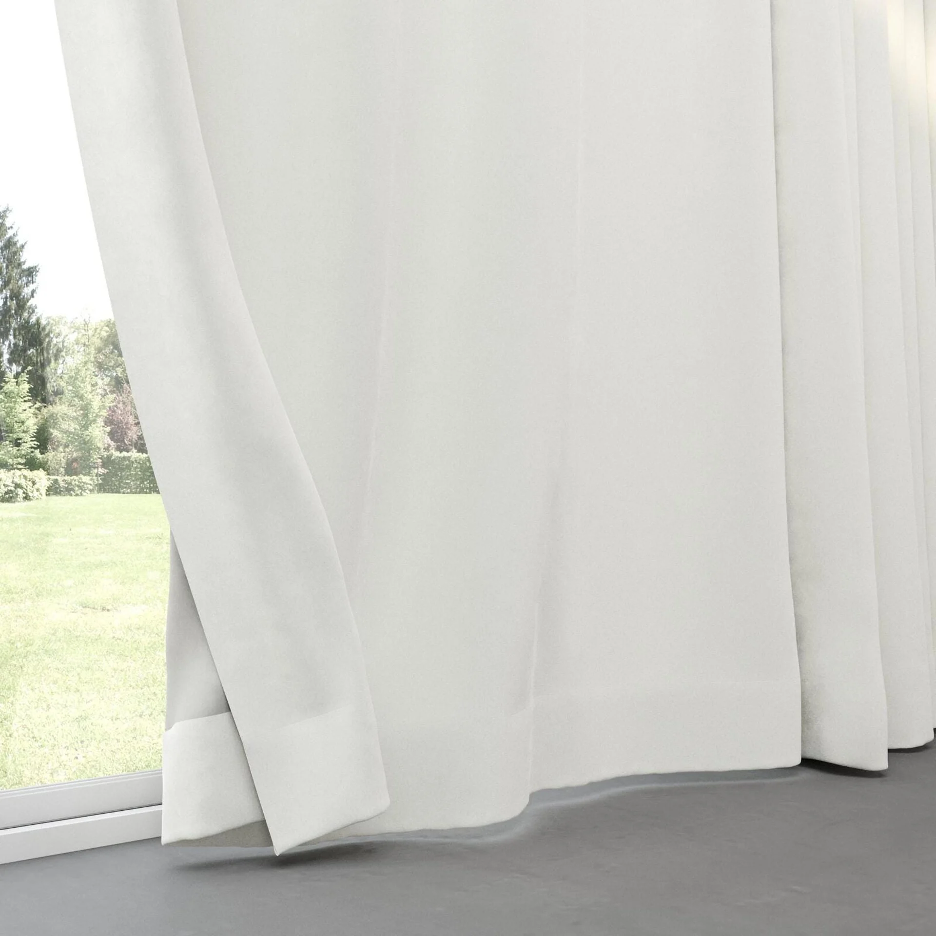 Bottom view of Lux Velvet White 8308, pinch pleat