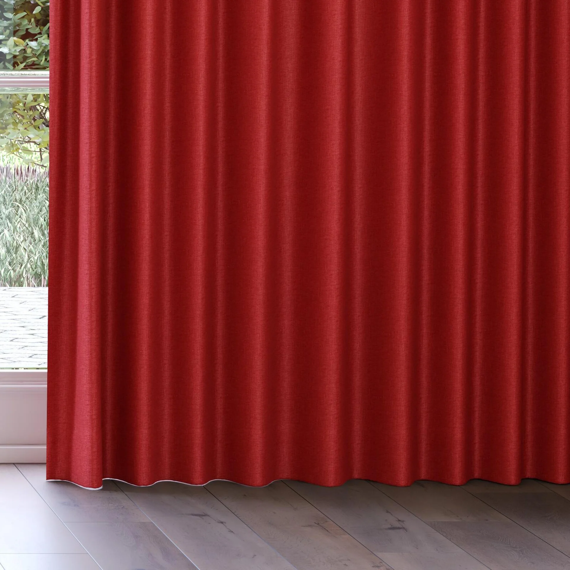 Bottom view of Bronco Redwood, on curtain rail