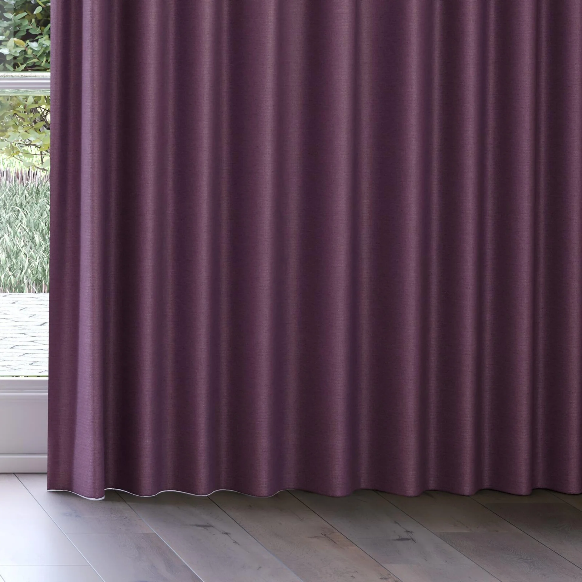 Bottom view of Bravo Amethyst, on curtain rail