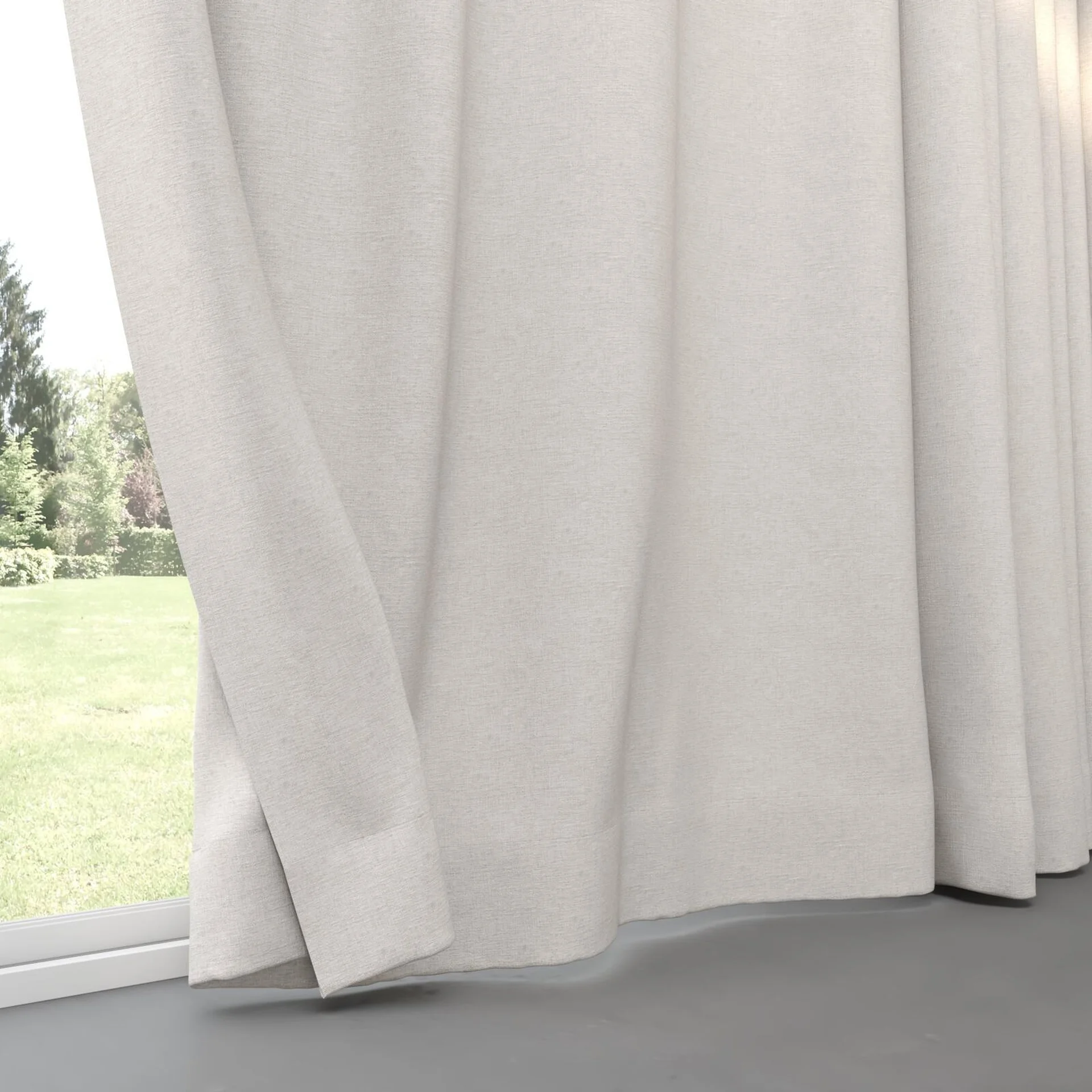 Bottom view of Envoy 2 Oyster 320cm, pinch pleat