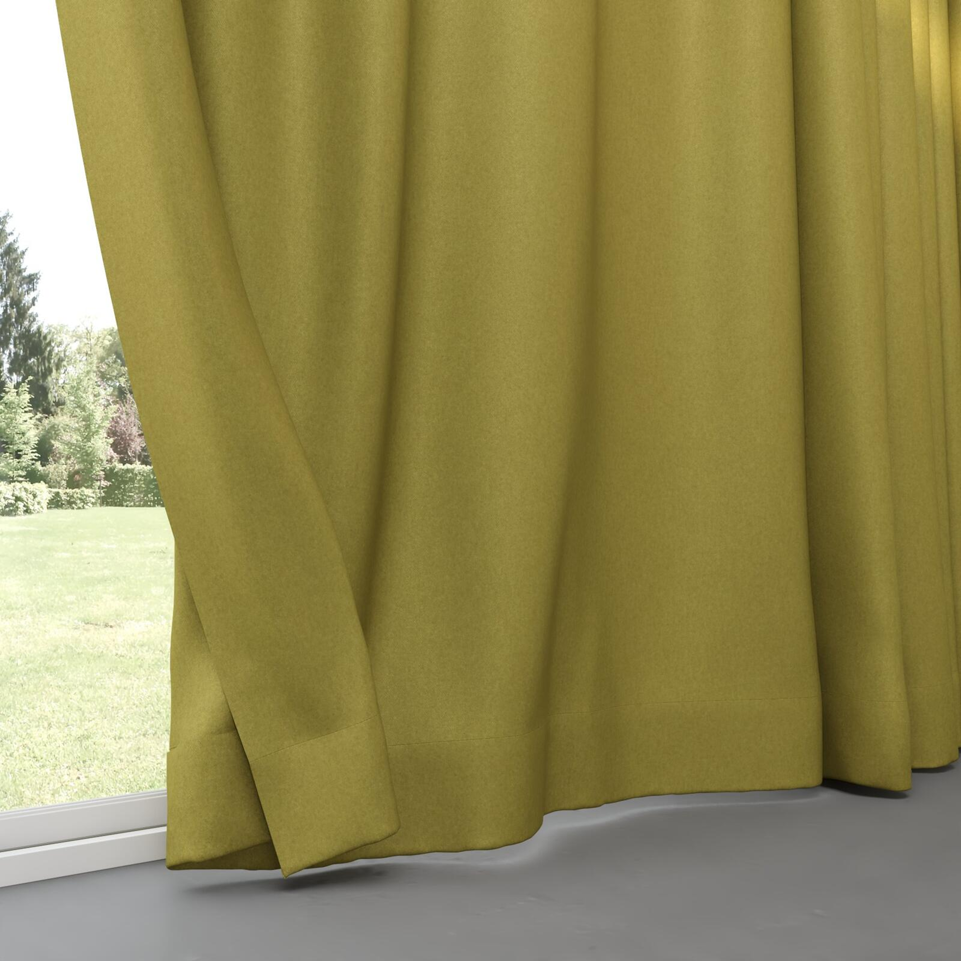 Bottom view of Woolly/Woolen Khaki, pinch pleat