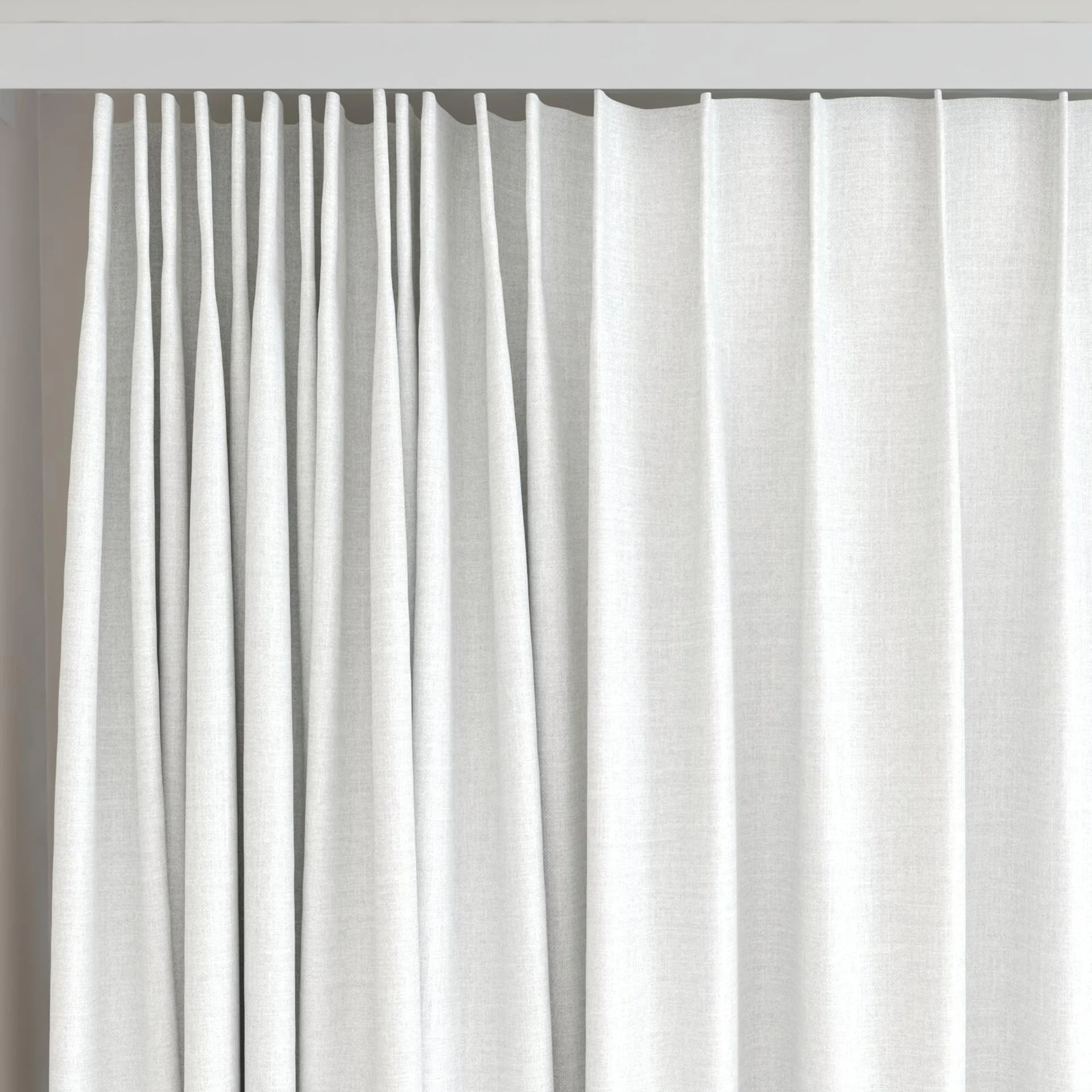 Top view of Frisco Pearl, on curtain rail