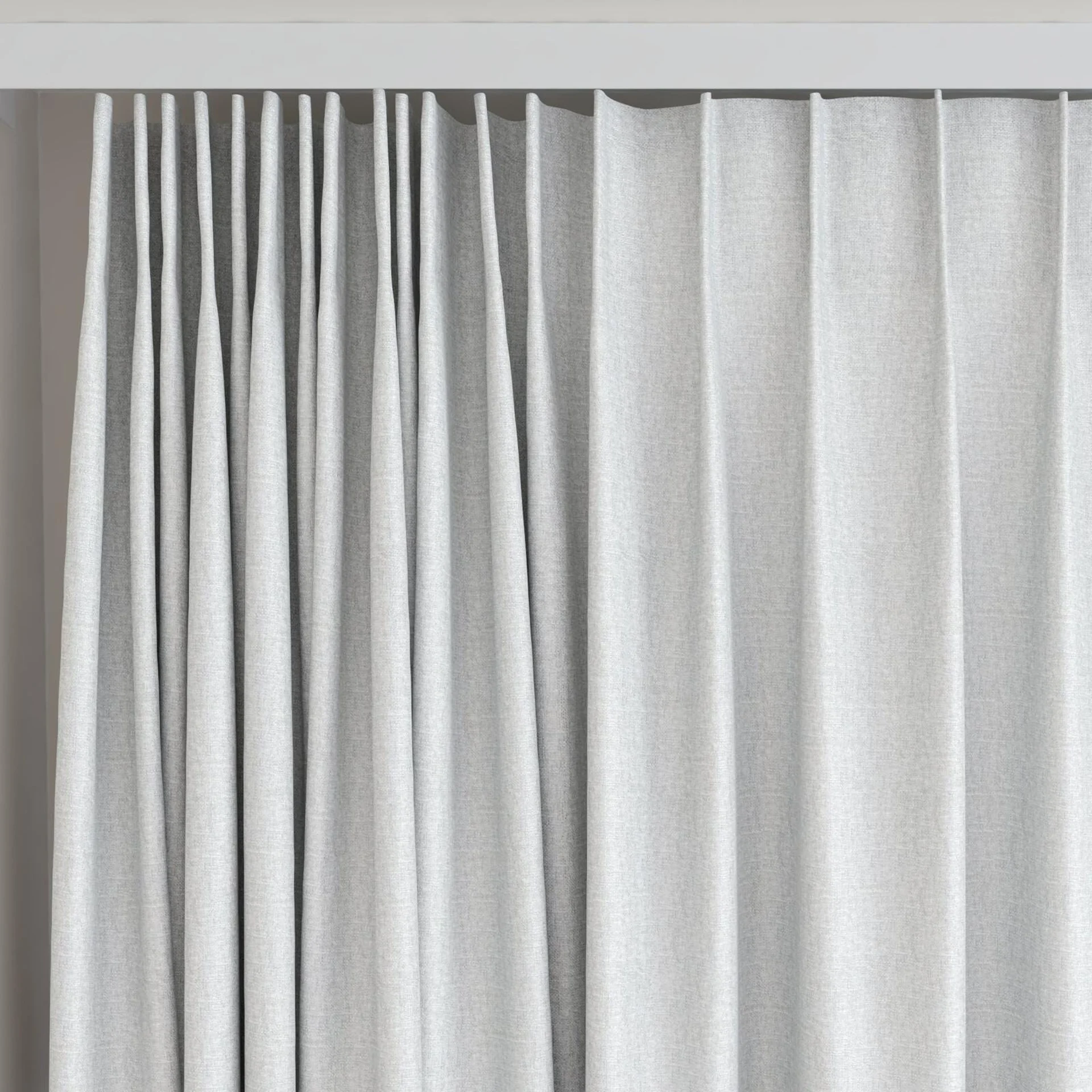 Top view of Retreat Blackout Cloud, on curtain rail