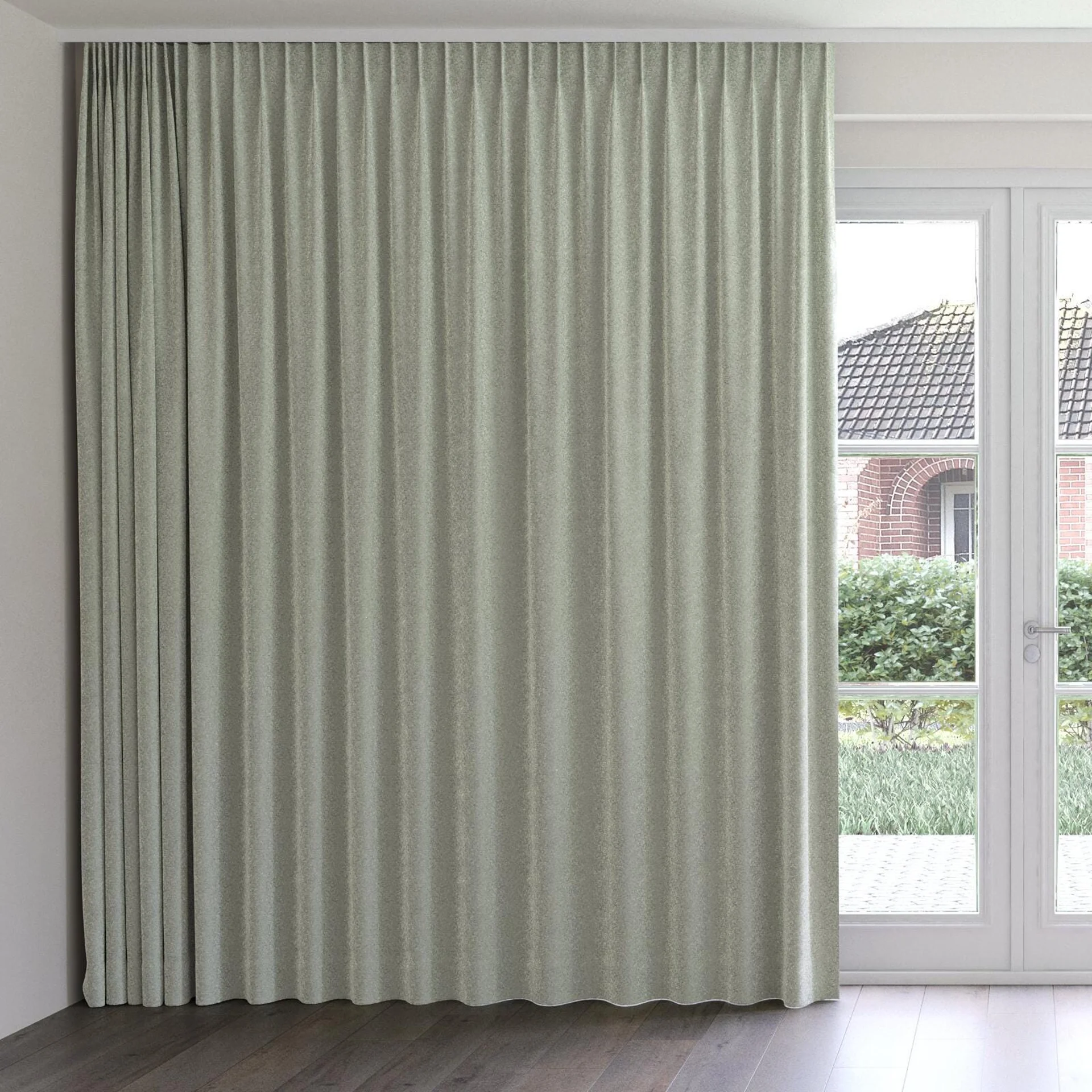 Front view of Brigadier Thyme, on curtain rail
