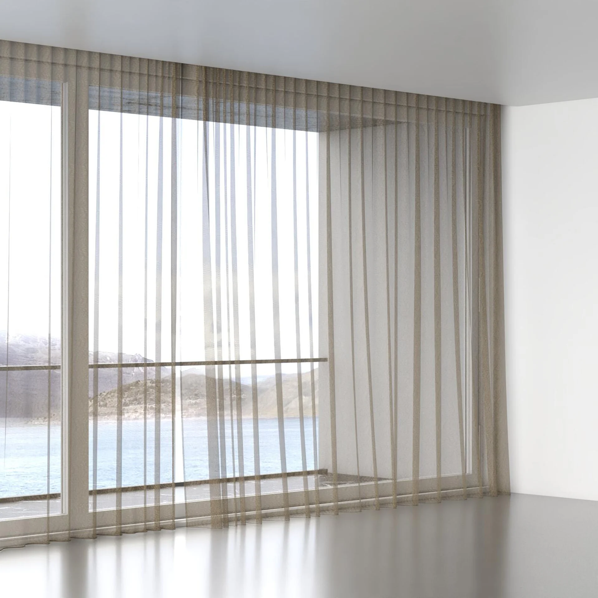 Full view of Jasmone Bronze, wave pleat