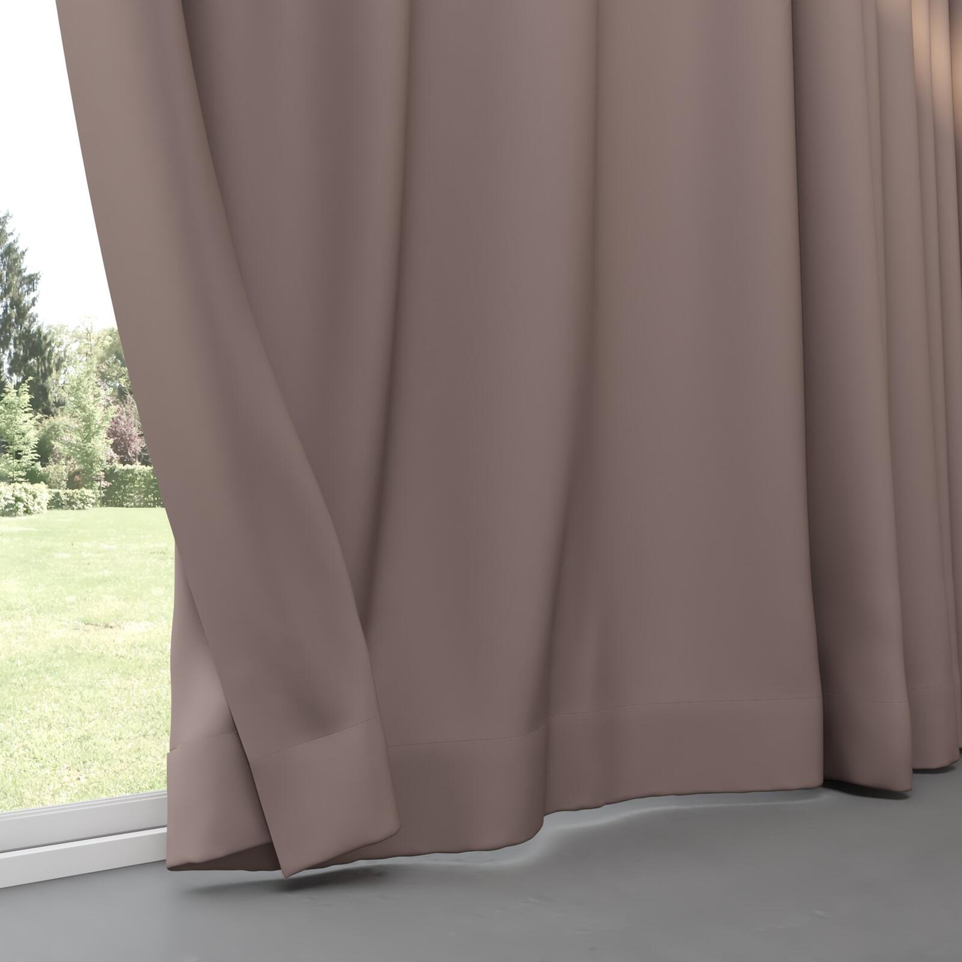 Bottom view of Vela Taupe, pinch pleat