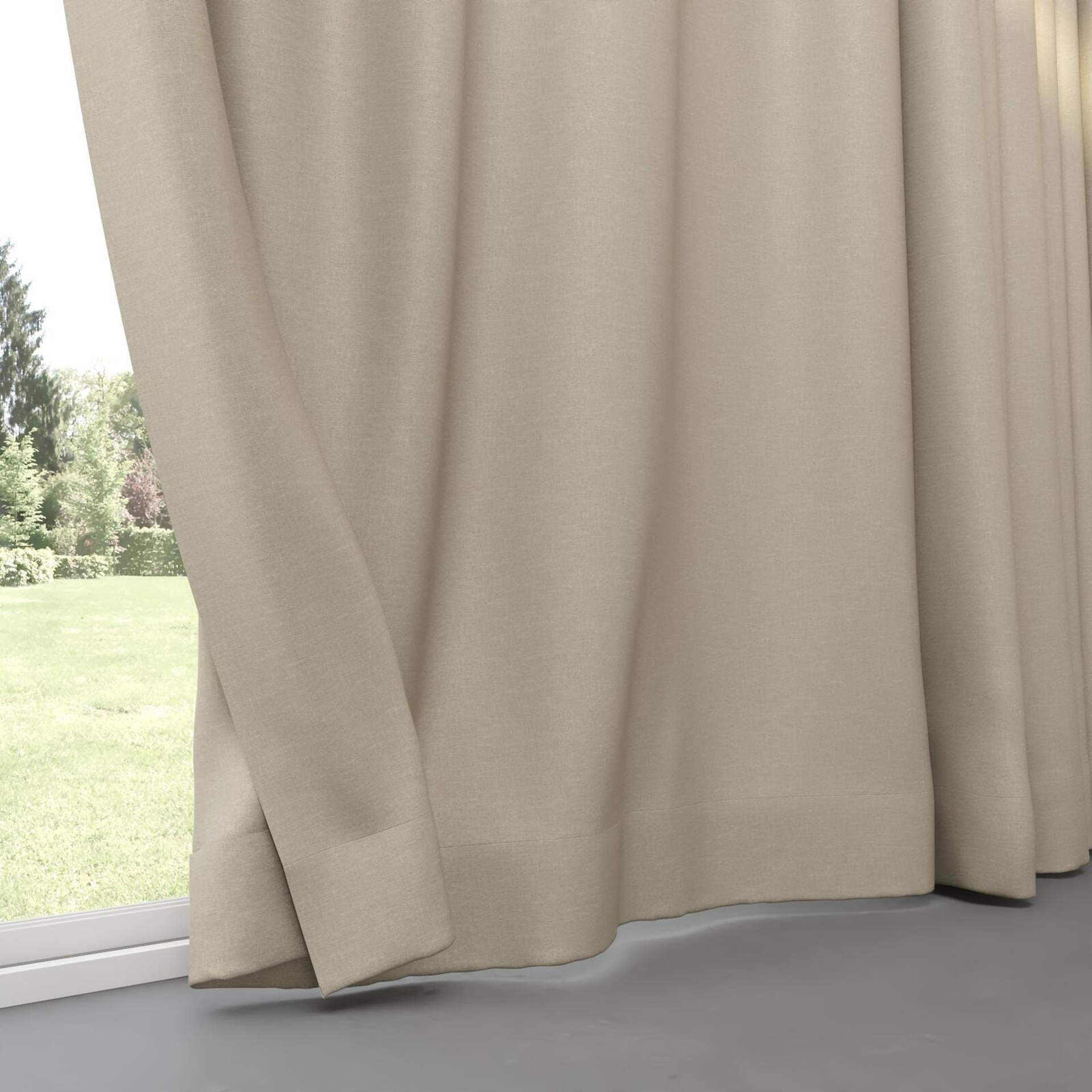 Bottom view of Atelier Linen, pinch pleat