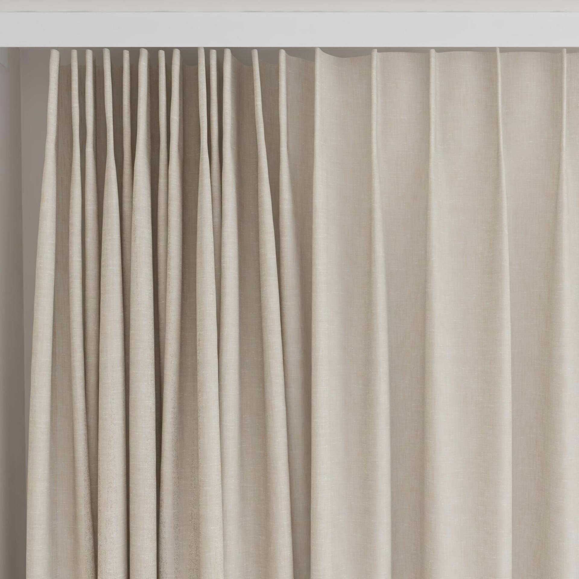 Top view of Gesso Lino Sand, on curtain rail
