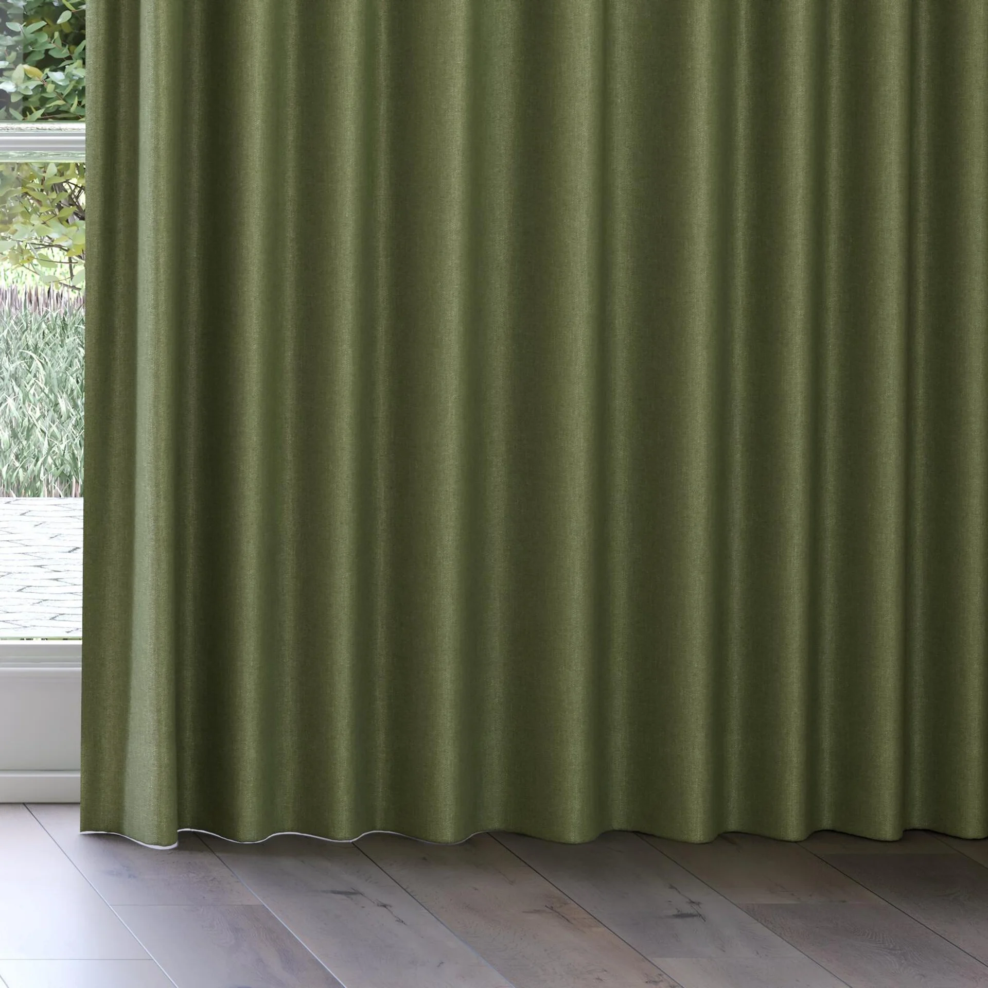 Bottom view of Perfecto Pesto, on curtain rail
