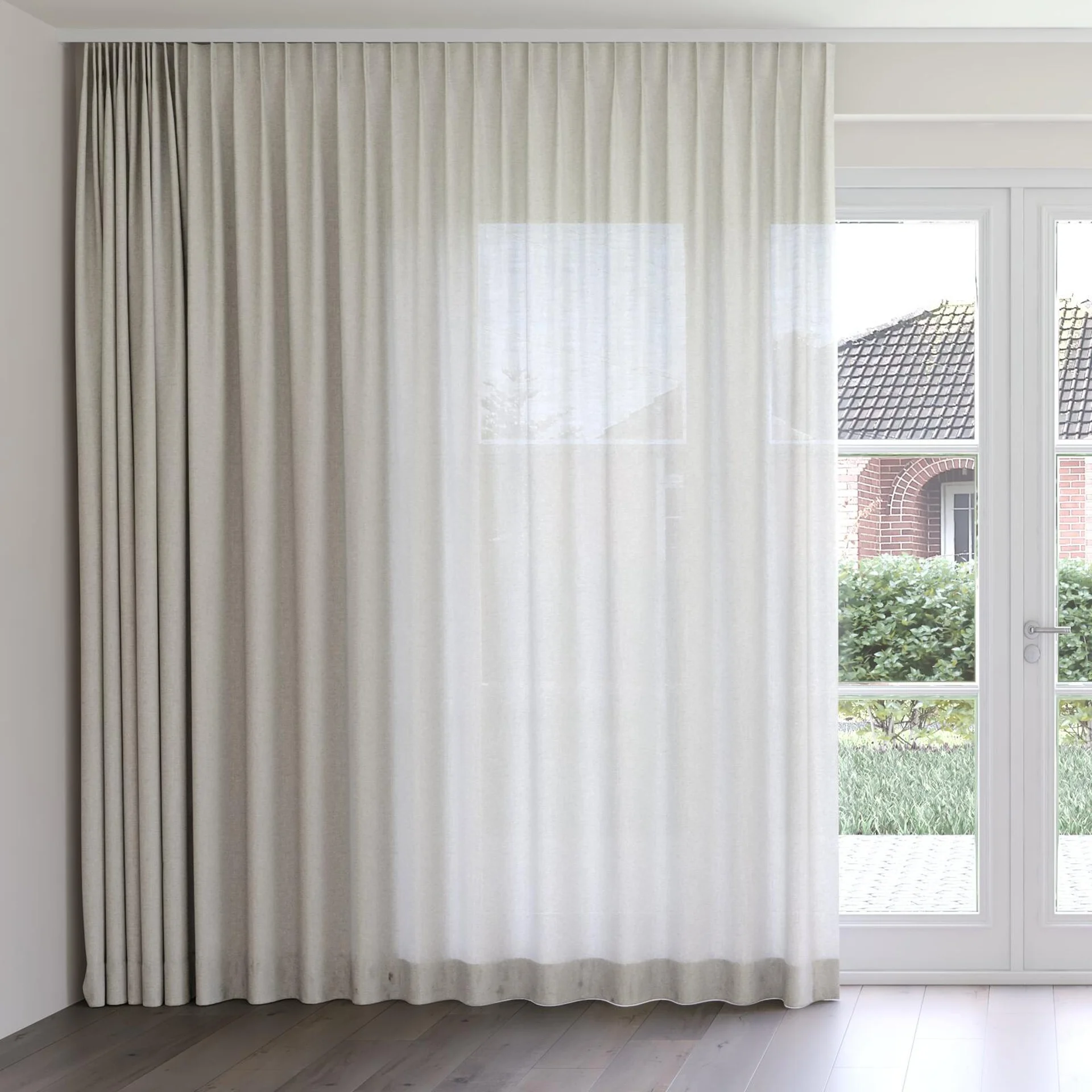 Front view of Envoy 2 Dew 320cm, on curtain rail