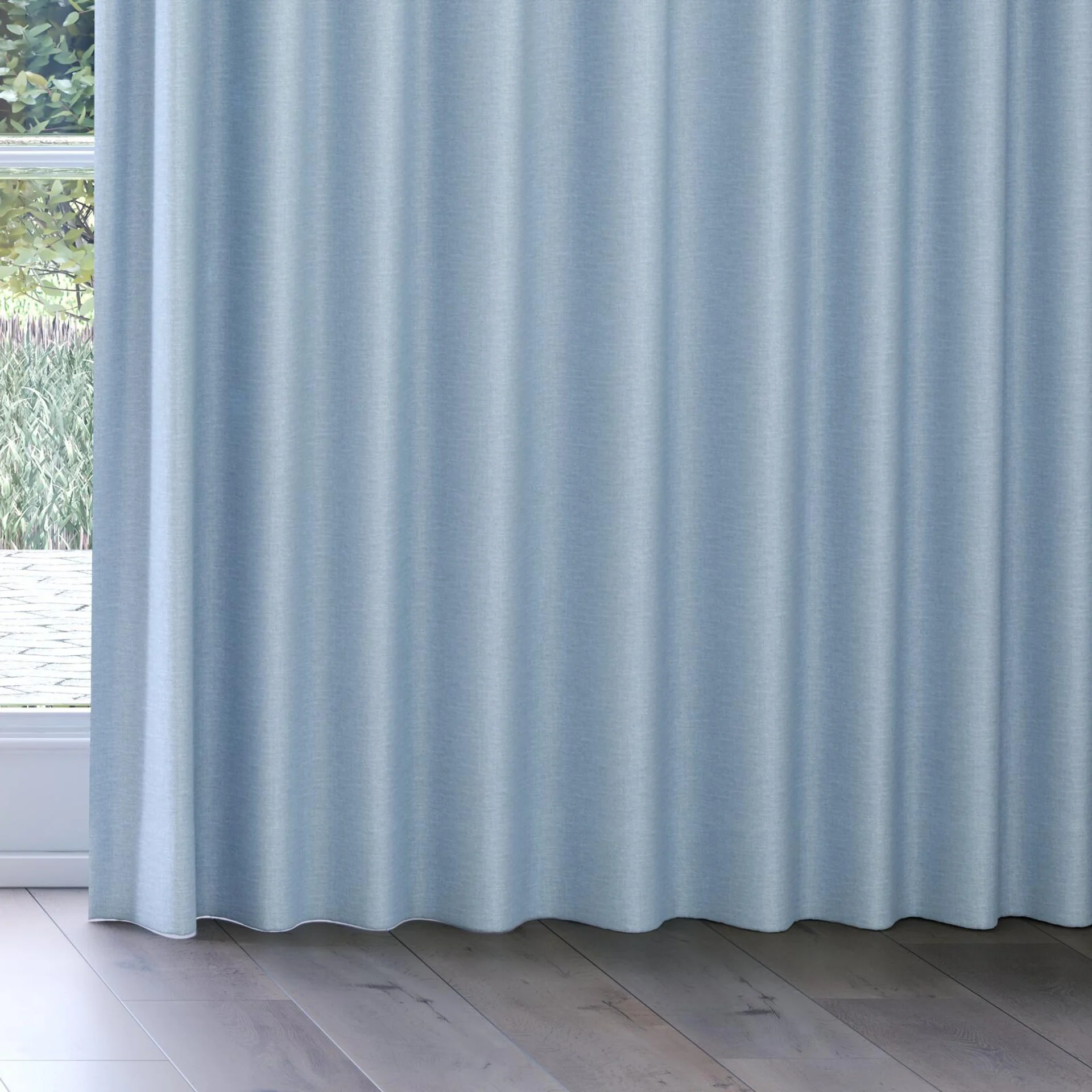 Bottom view of Casual Horizon, on curtain rail