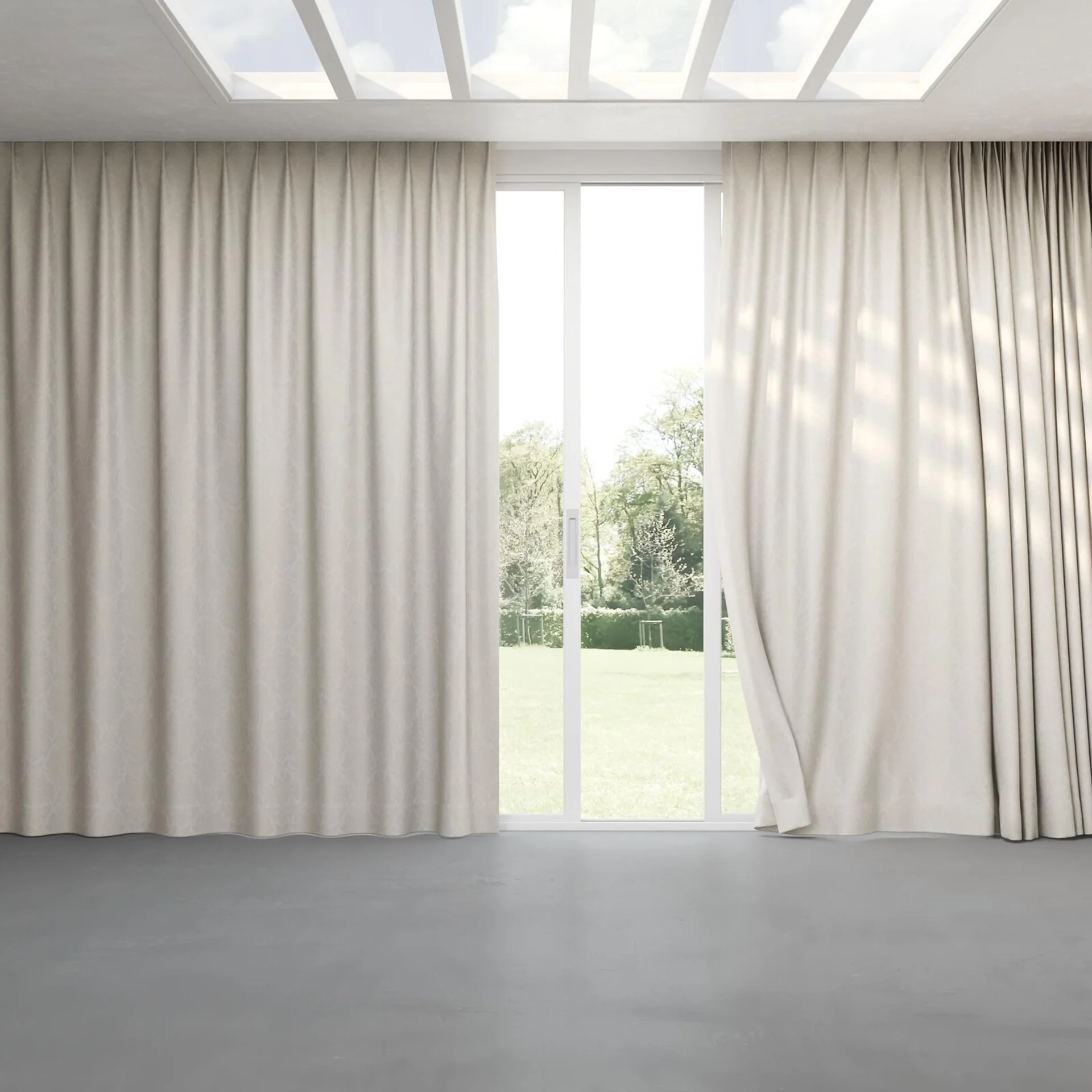 Full view of Jaborine Sesame, pinch pleat