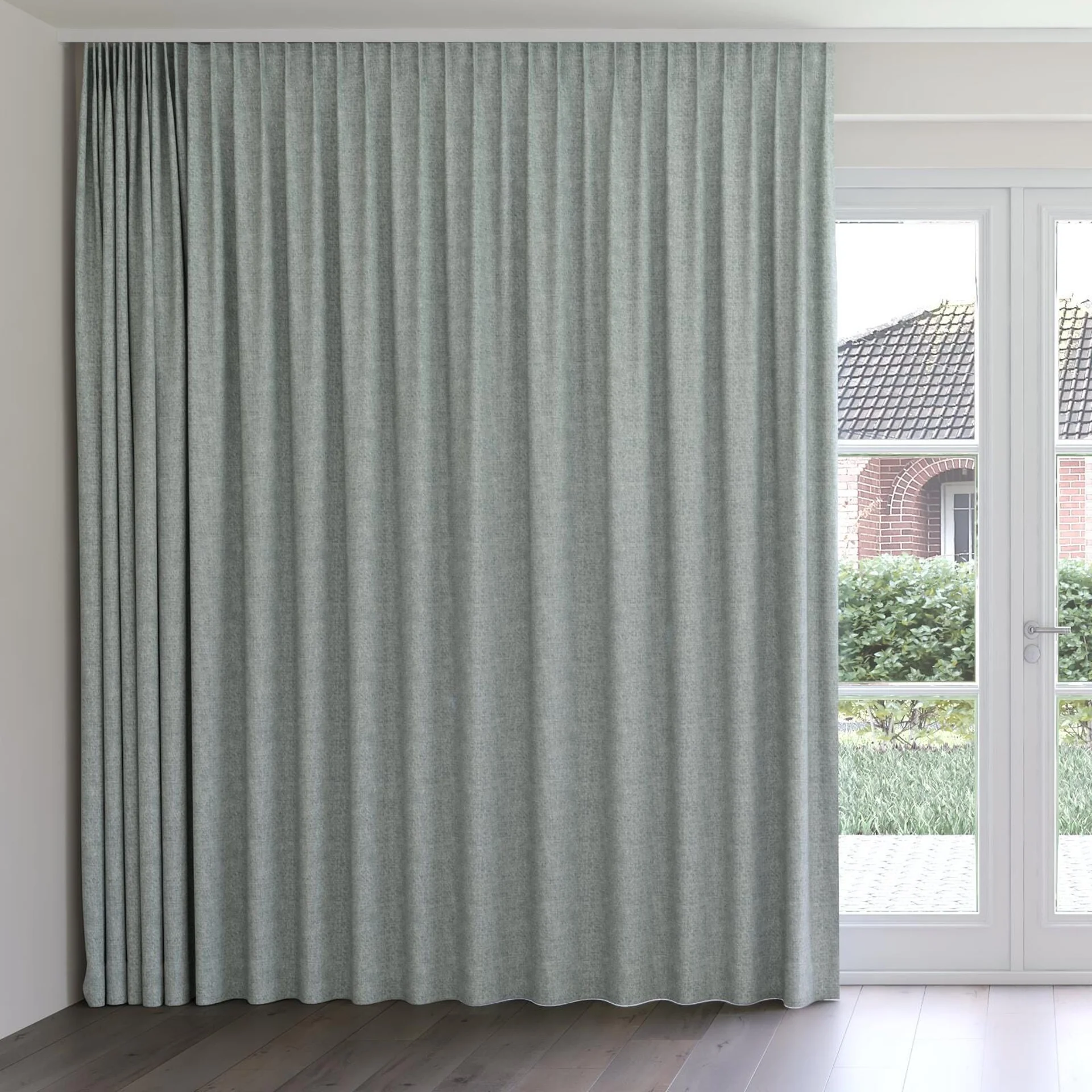 Front view of Earthwild Jade, on curtain rail