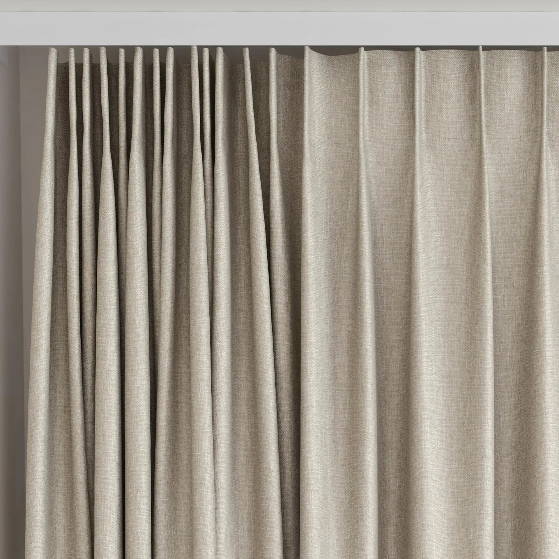 Top view of Tonga Antique, on curtain rail