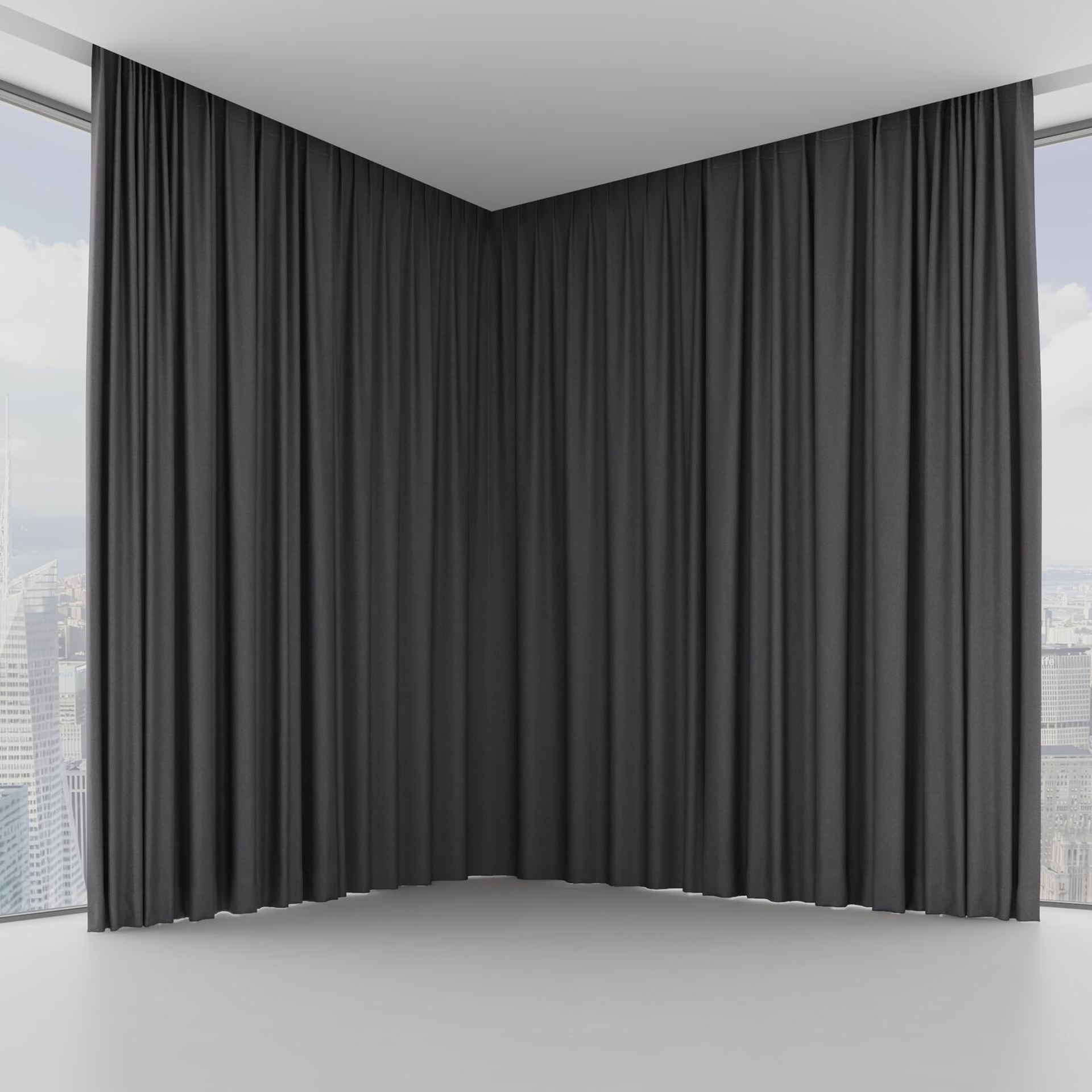 Front view of Woolly/Woolen Anthracite, on hidden rail
