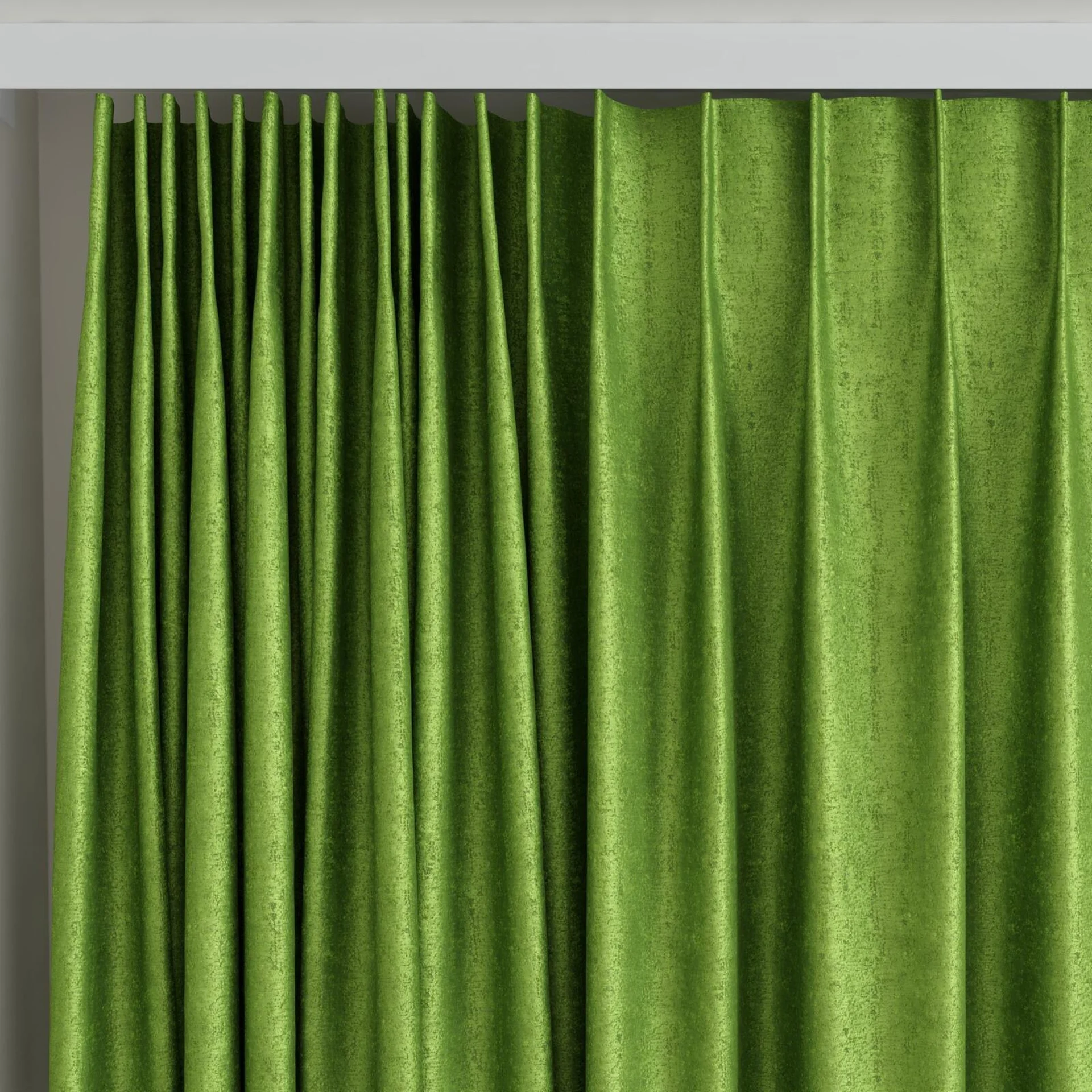 Top view of Hug Apple, on curtain rail