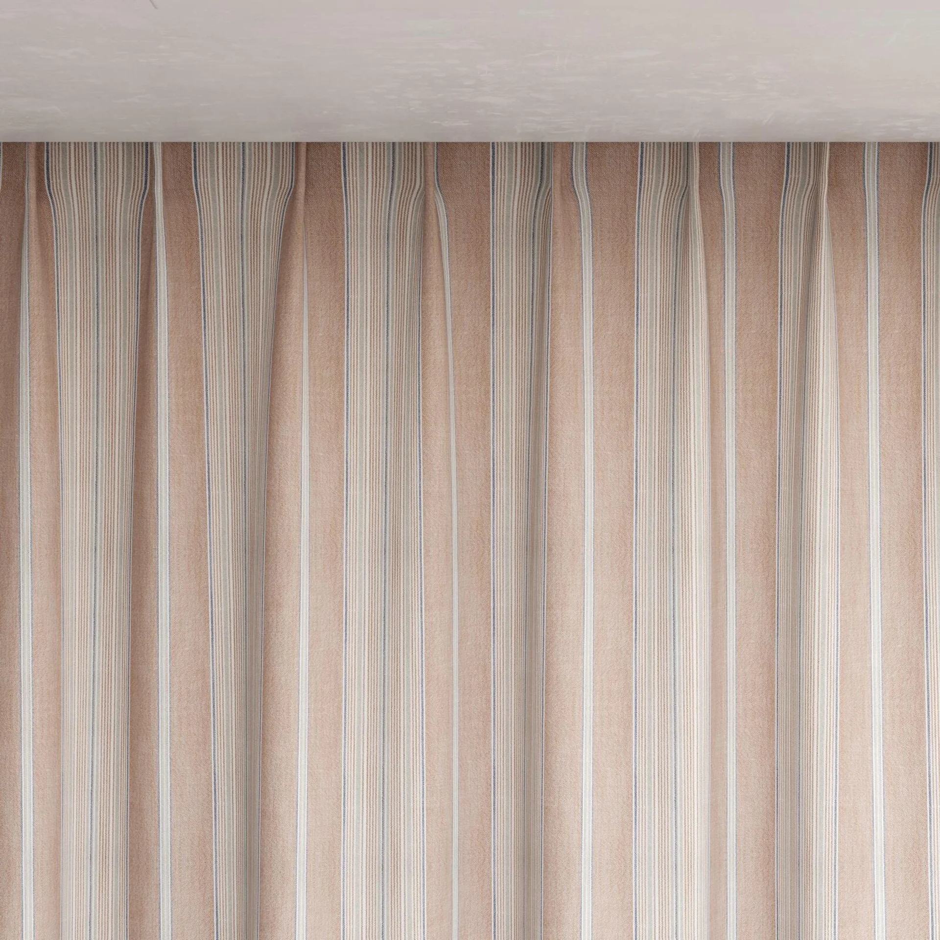 Top view of Chambray Multi Clay, pinch pleat