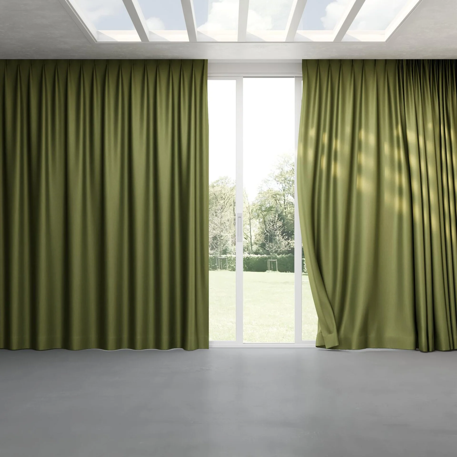 Full view of Matrix Pesto, pinch pleat