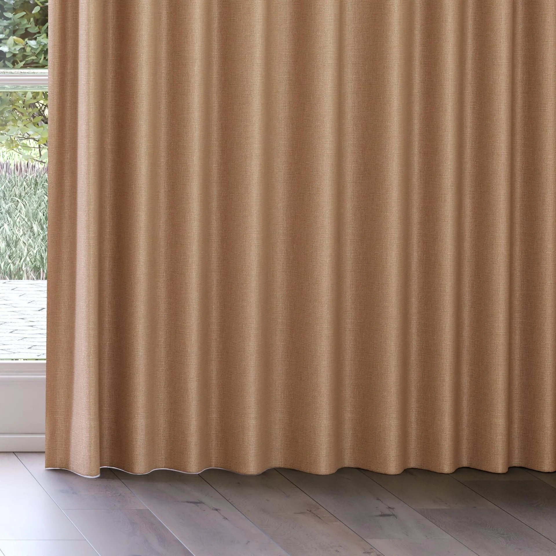 Bottom view of Gent Poppy, on curtain rail