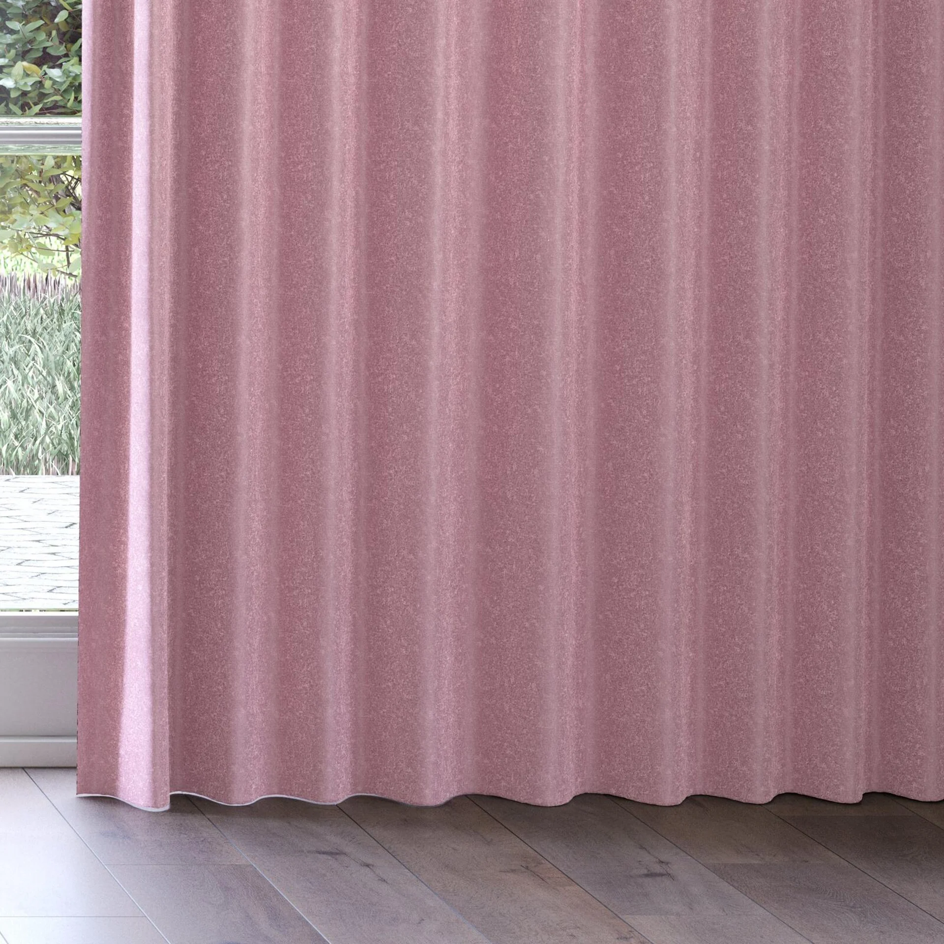 Bottom view of Brigadier Boudoir, on curtain rail