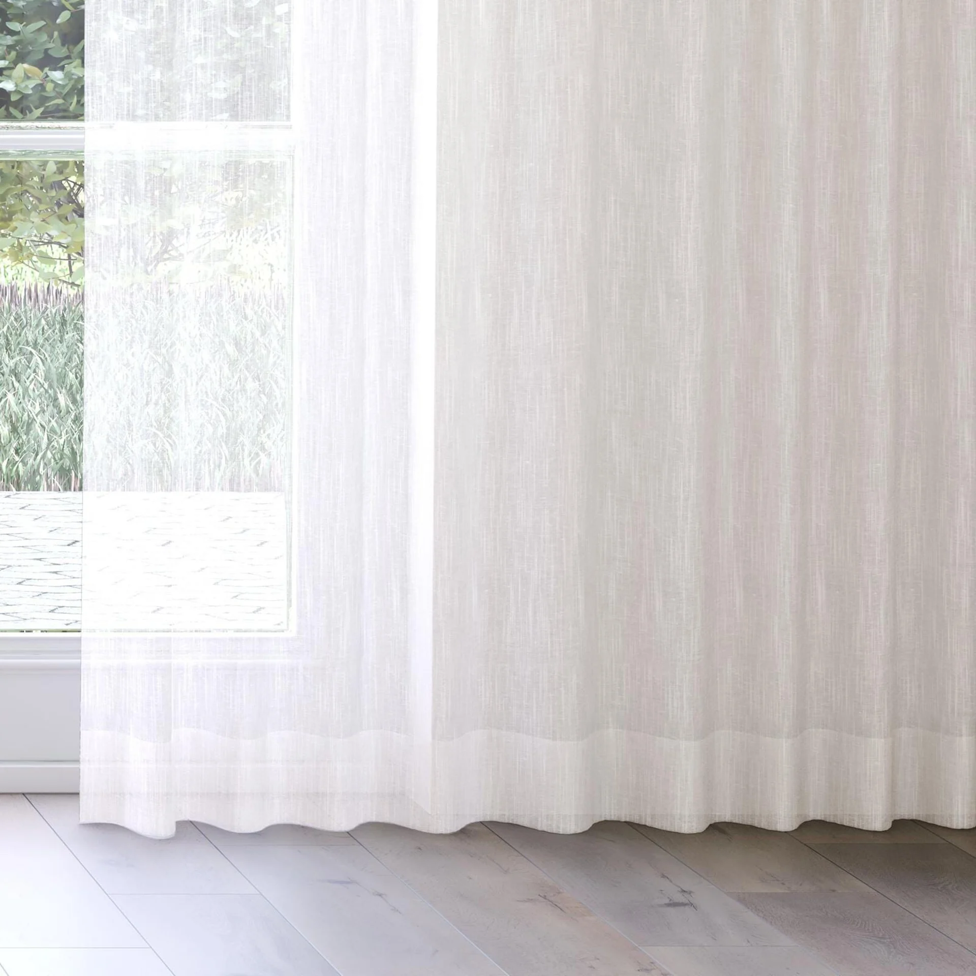 Bottom view of Rhythm Sand, on curtain rail