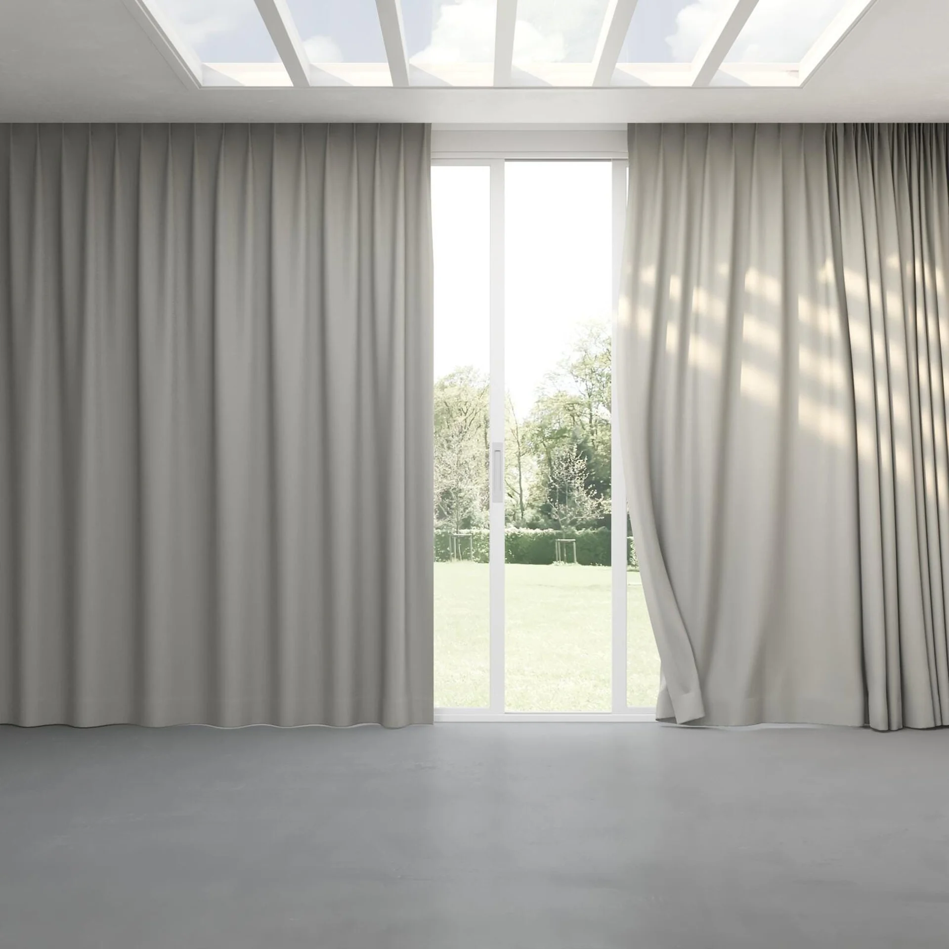 Full view of Darkness Mineral, pinch pleat