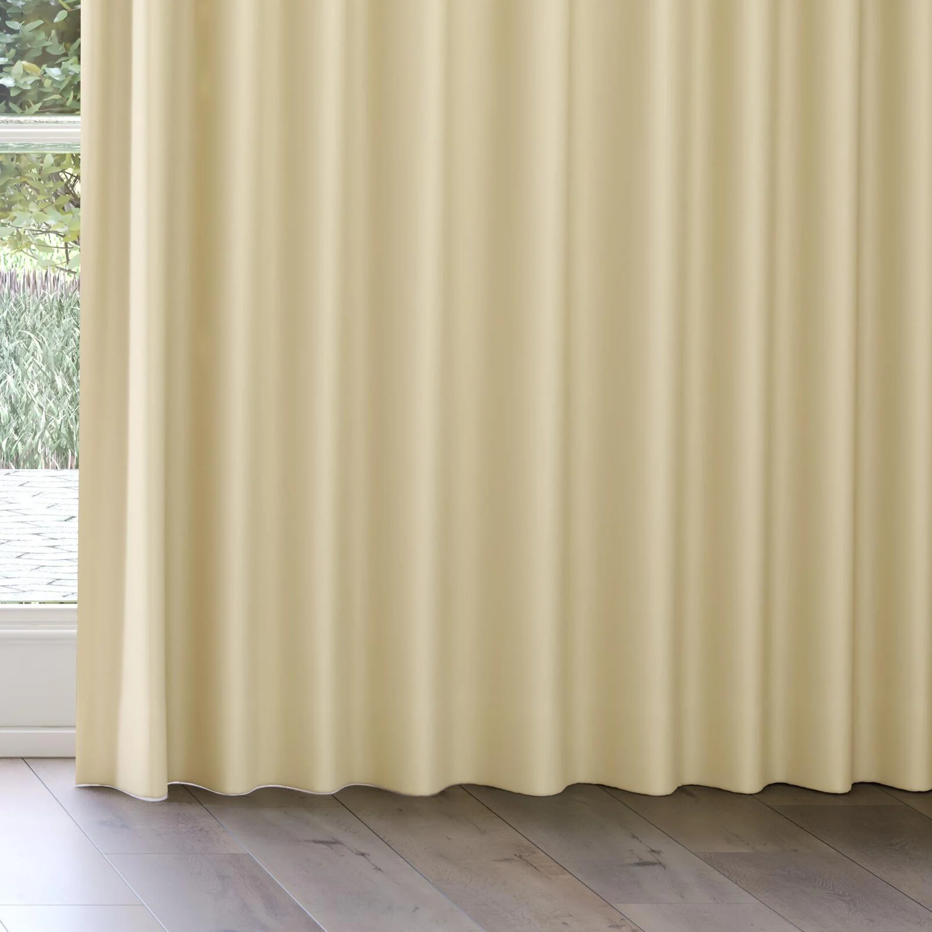 Bottom view of Blockbuster Putty, on curtain rail